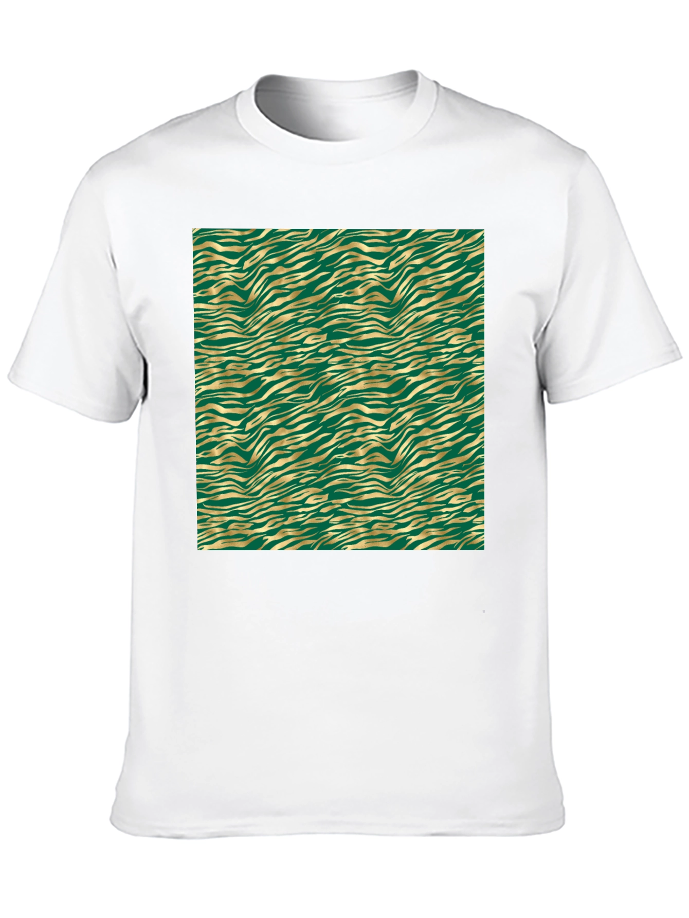 Green & Gold Zebra Print Tee