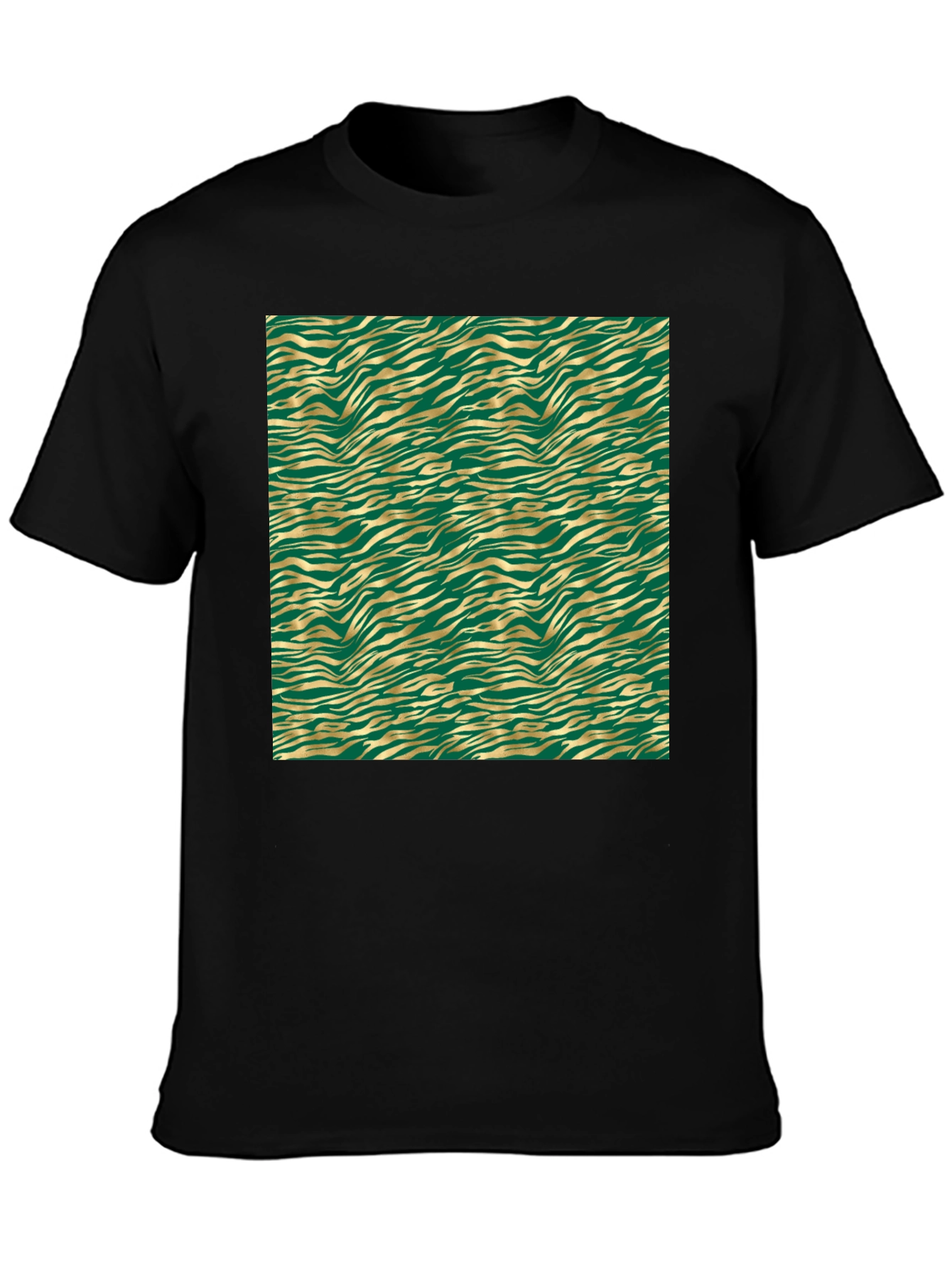 Green & Gold Zebra Print Tee