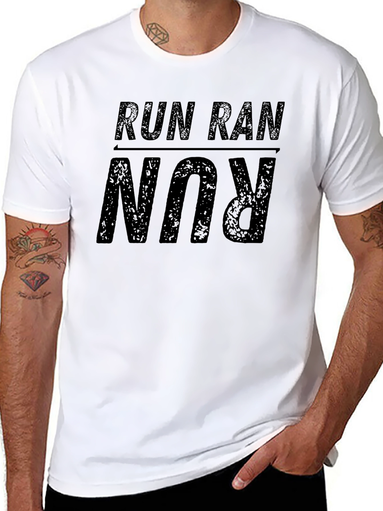 Run Ran Run T-Shirt - Black Casual Wear