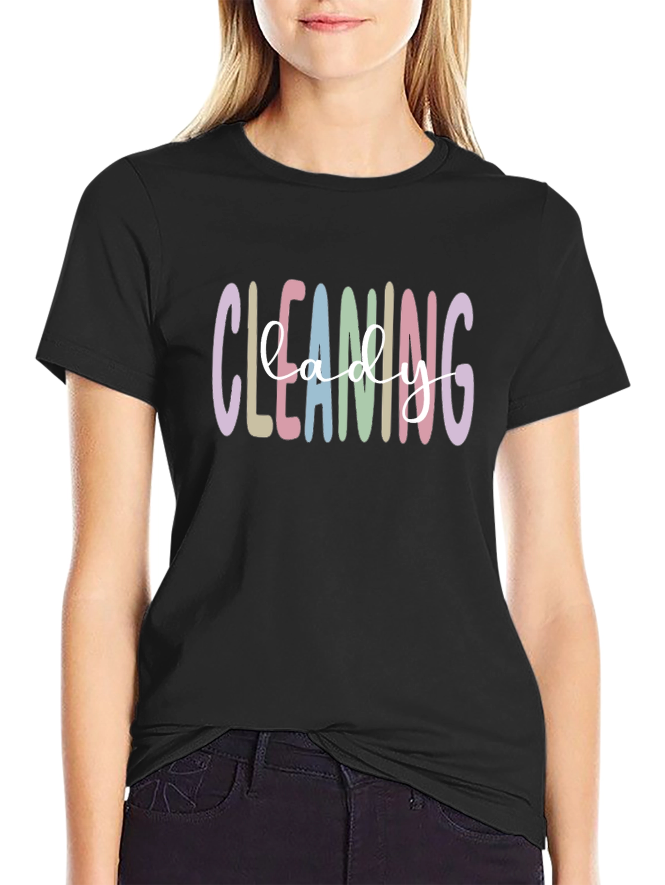 Cleaning Lady T-Shirt - Cute Pastel Design