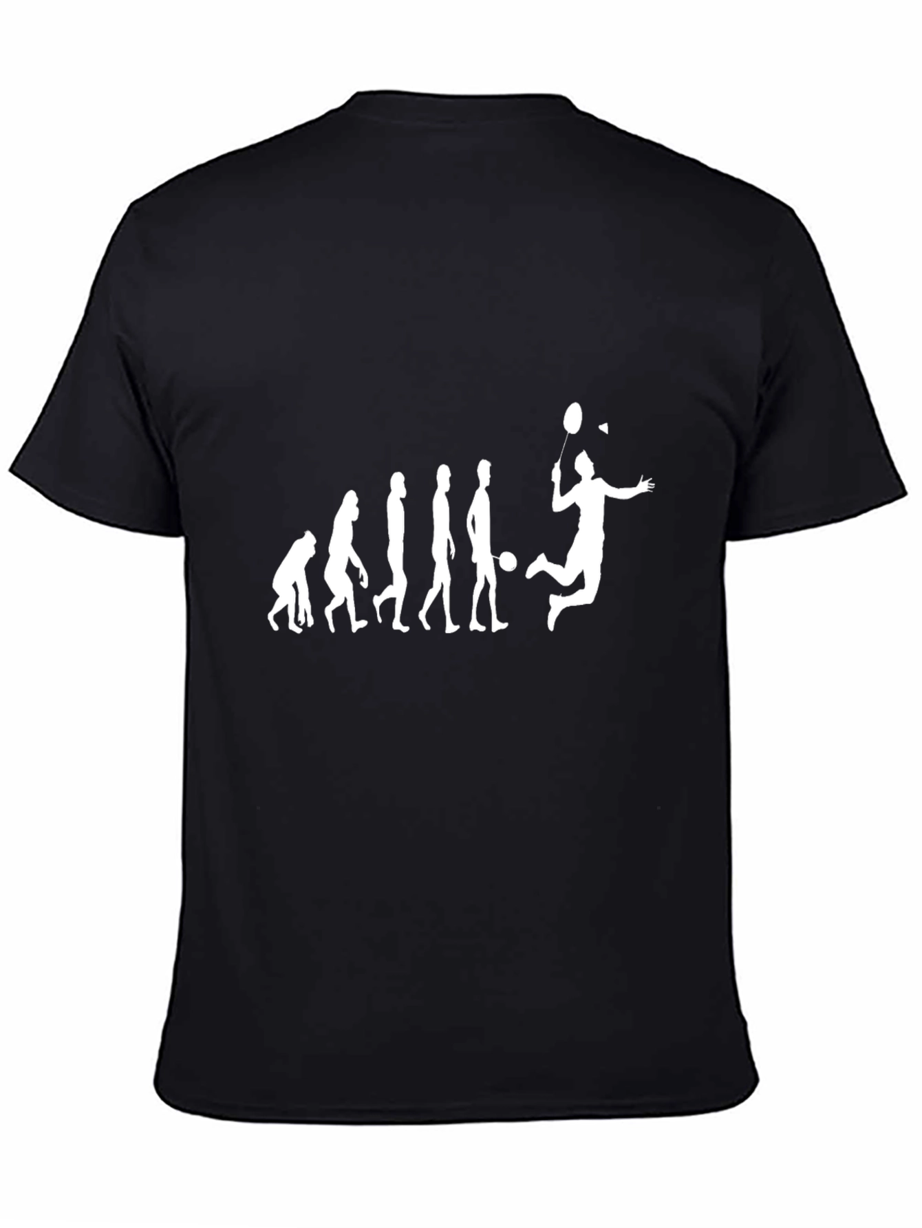 Evolution of Badminton Black T-Shirt