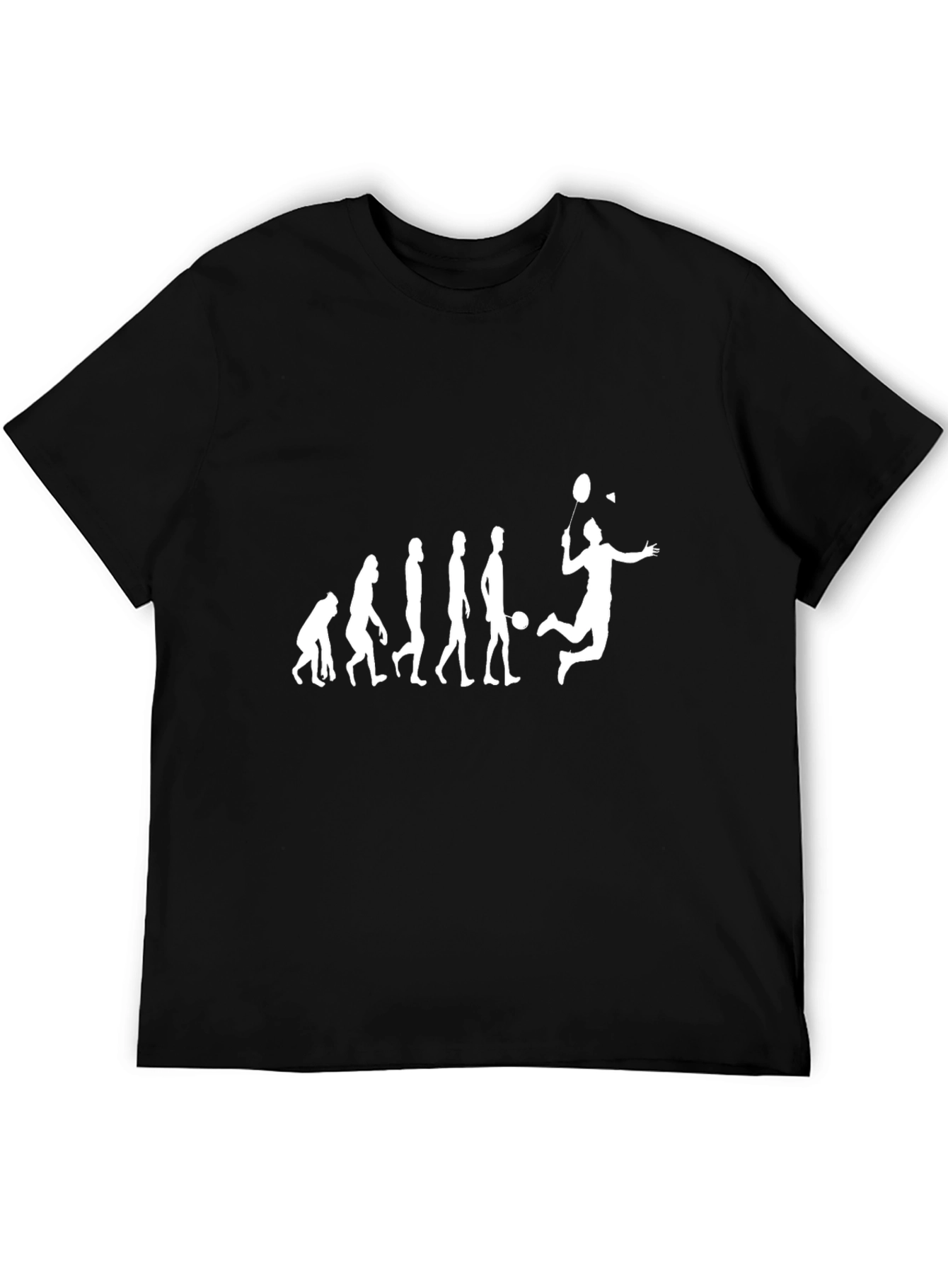 Evolution of Badminton Black T-Shirt