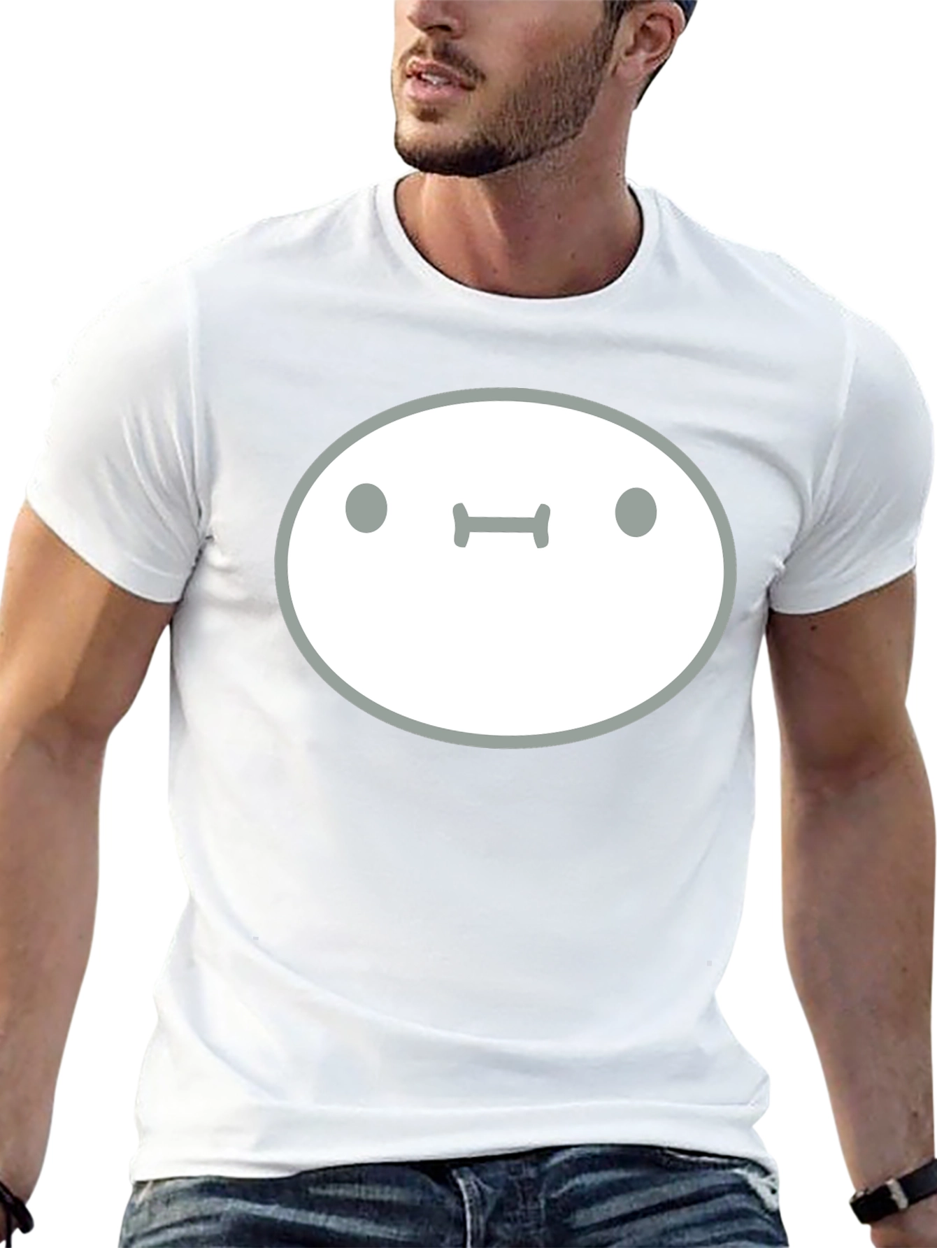 Minimalist Face Graphic Black T-Shirt