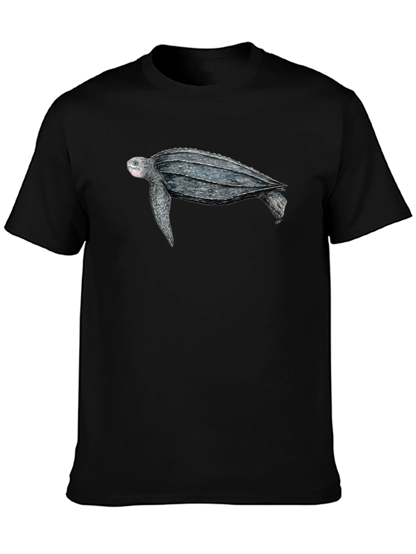 Sea Turtle Graphic Tee - Black Cotton T-Shirt