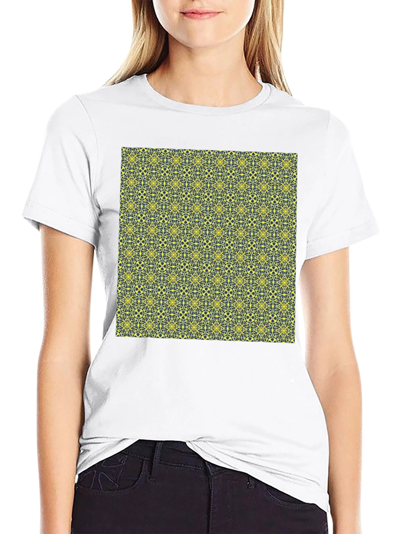 Patterned Black T-Shirt