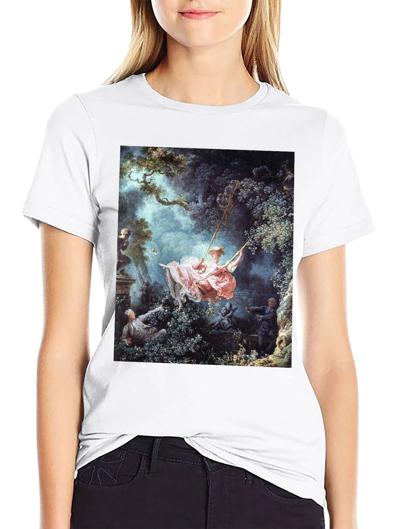 Artistic Swing Painting Tee - Unique Graphic T-Shirt