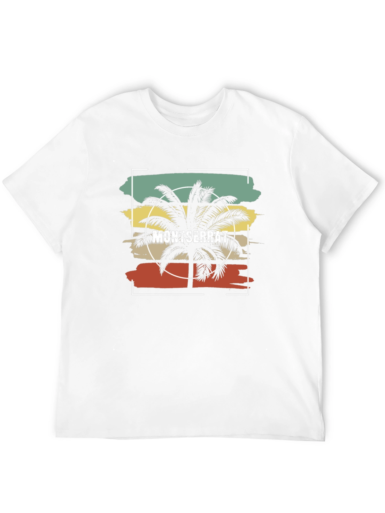 Montserrat Palm Tree Retro Graphic Tee - Black