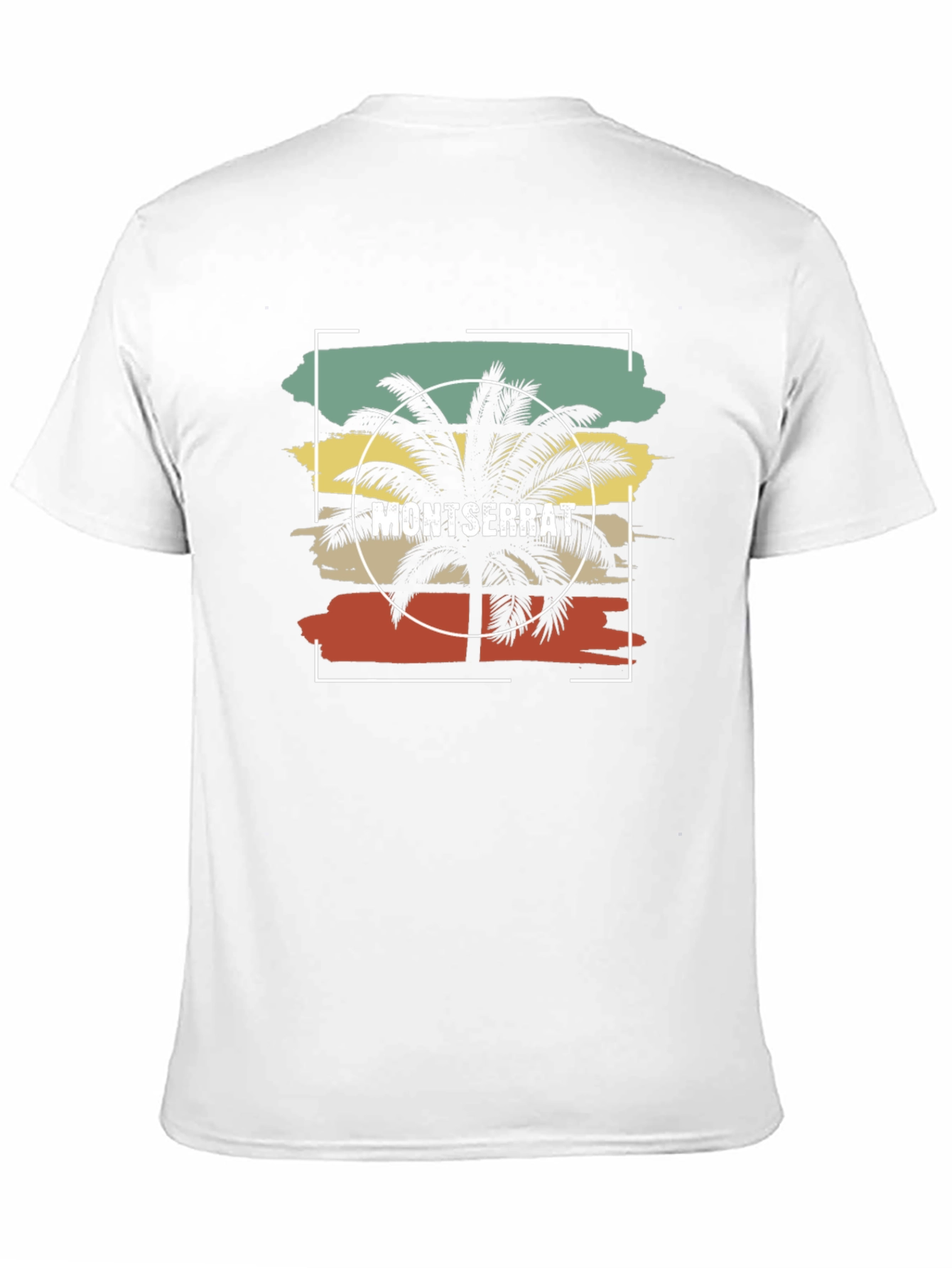 Montserrat Palm Tree Retro Graphic Tee - Black