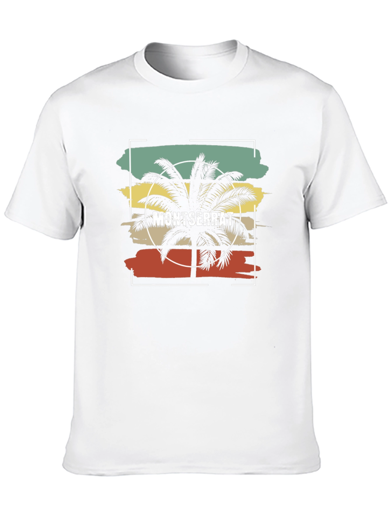 Montserrat Palm Tree Retro Graphic Tee - Black