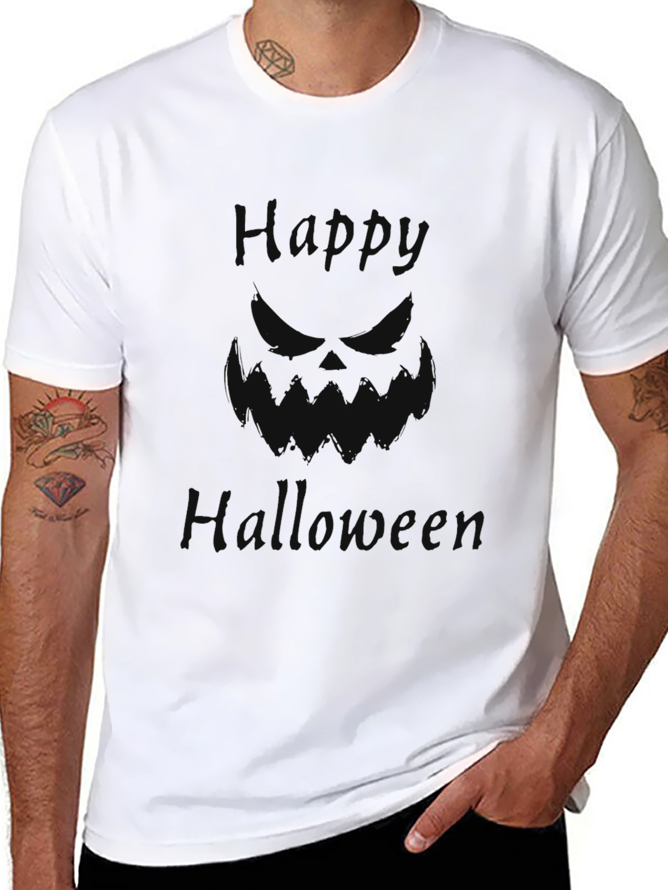Happy Halloween Graphic Tee - Mens Black T-Shirt