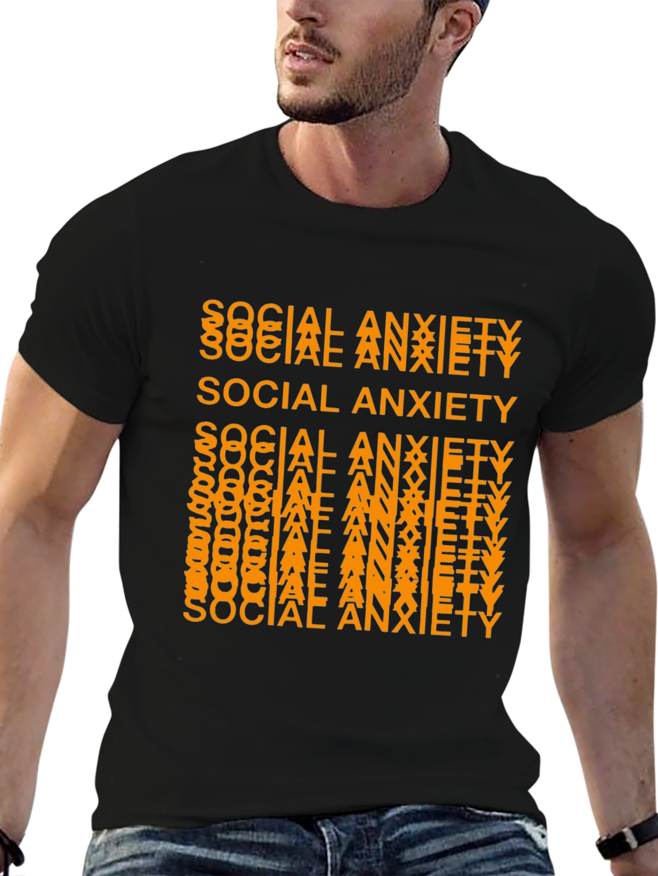 Social Anxiety Graphic Tee - Black Unisex T-Shirt