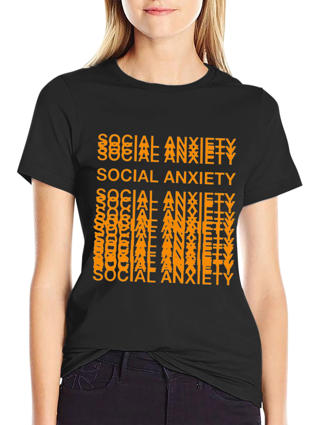 Social Anxiety Graphic Tee - Black Unisex T-Shirt
