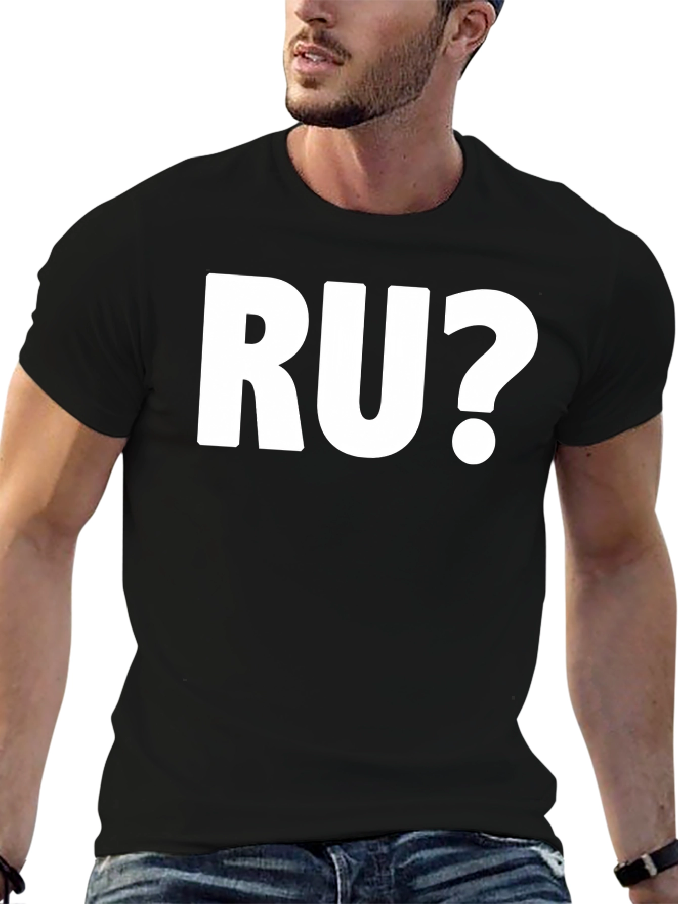 RU? Graphic T-Shirt - Black Cotton Tee