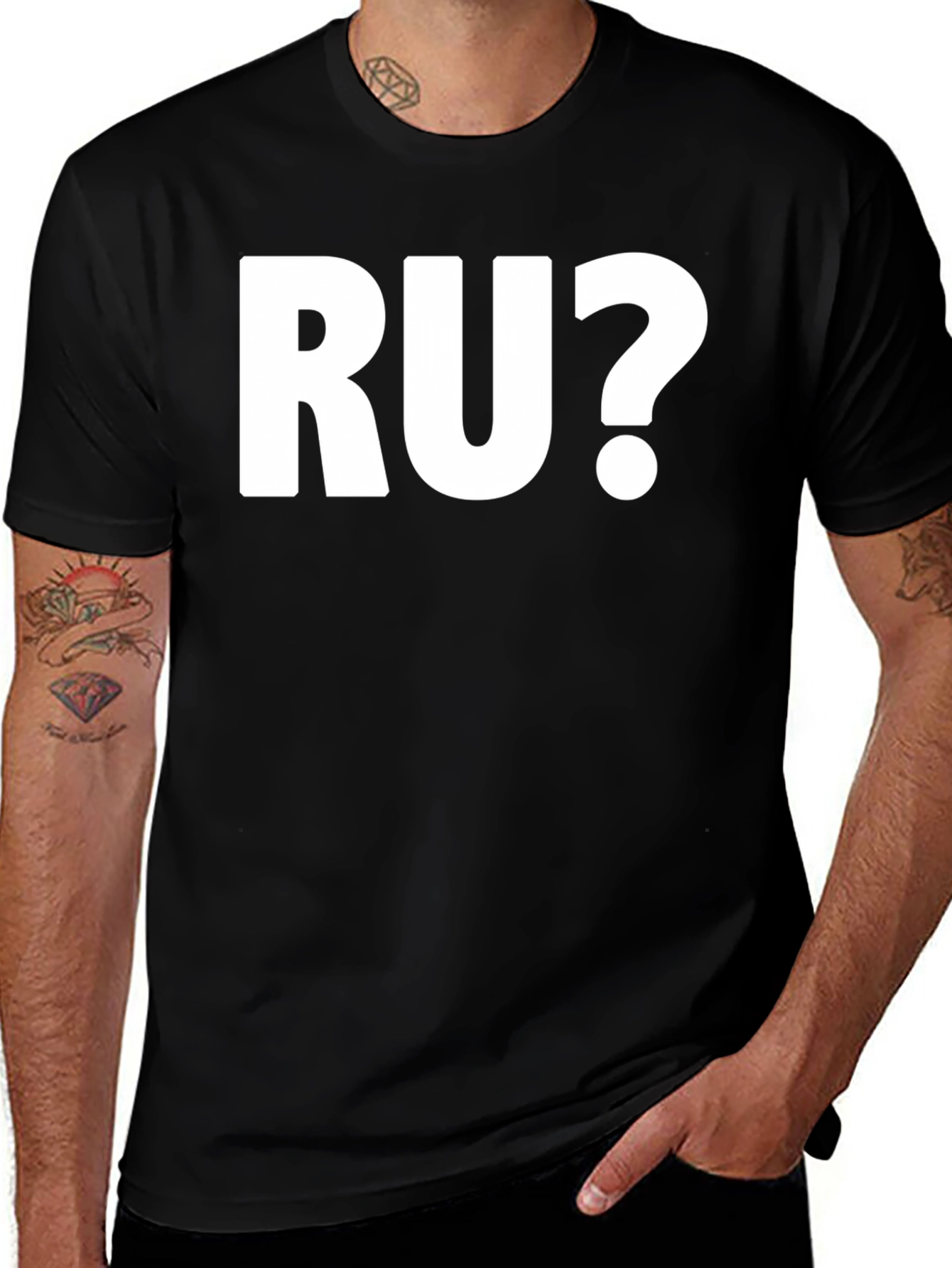 RU? Graphic T-Shirt - Black Cotton Tee