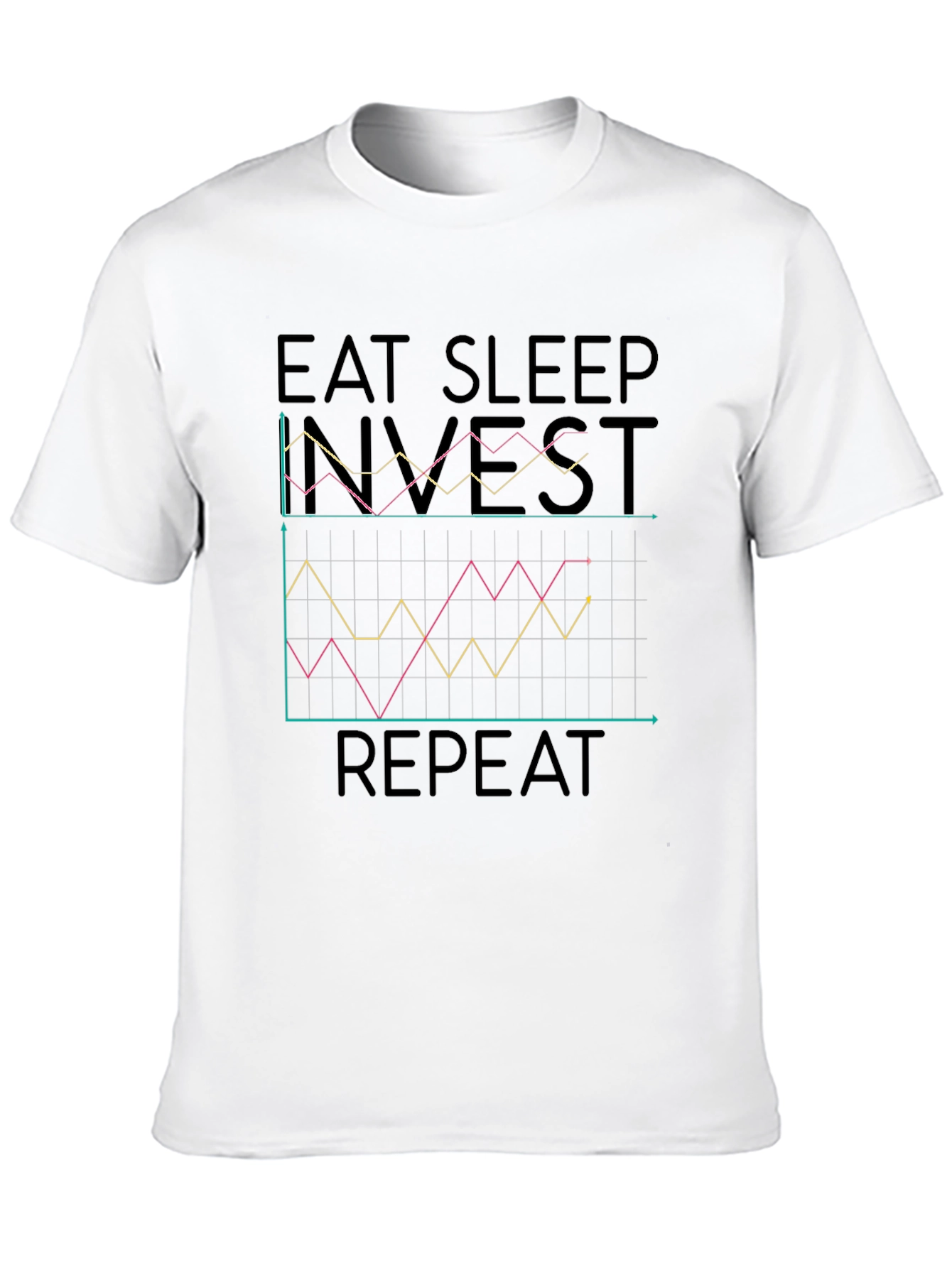 Eat Sleep Invest Repeat Black Graphic Tee