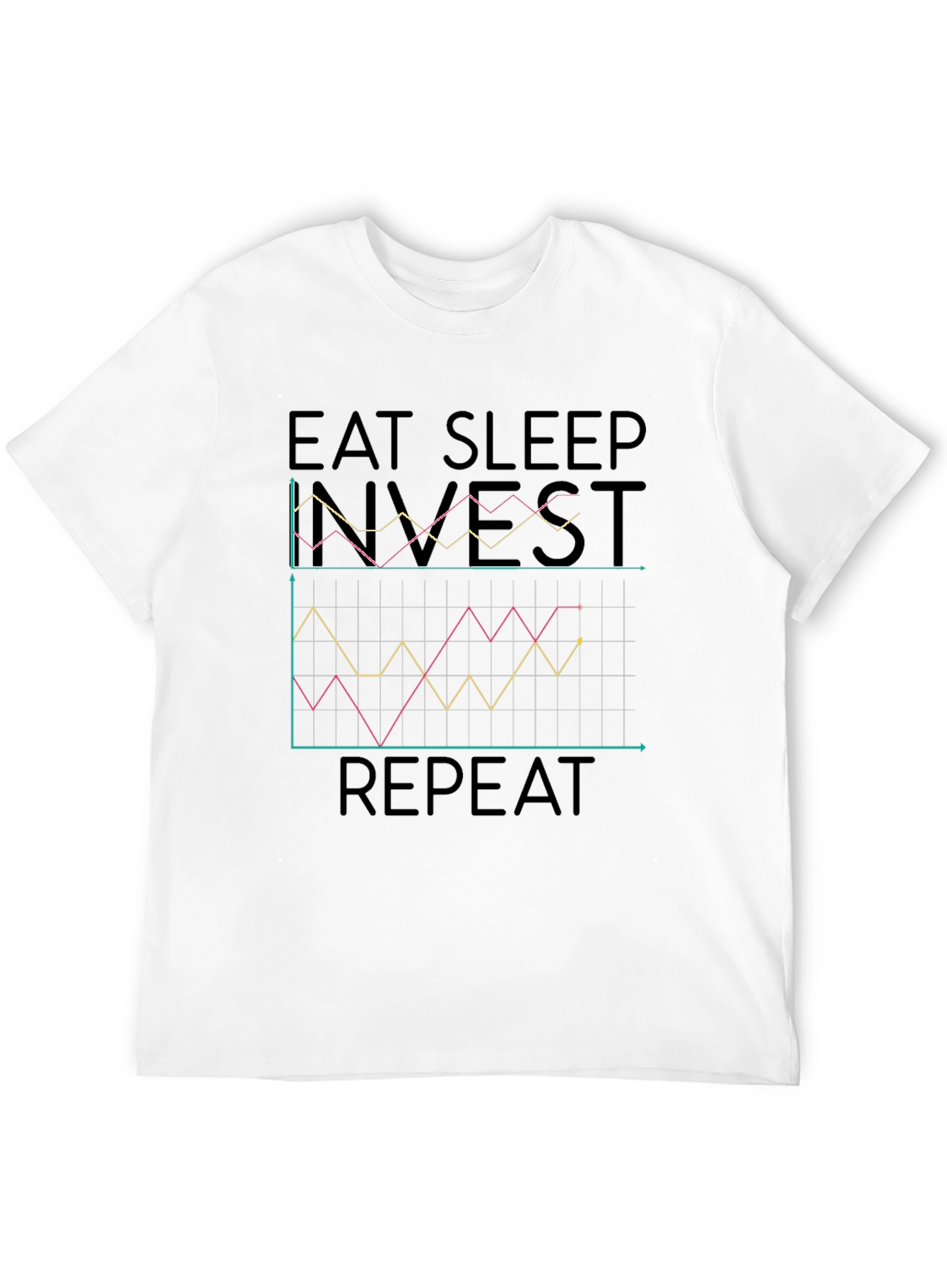 Eat Sleep Invest Repeat Black Graphic Tee