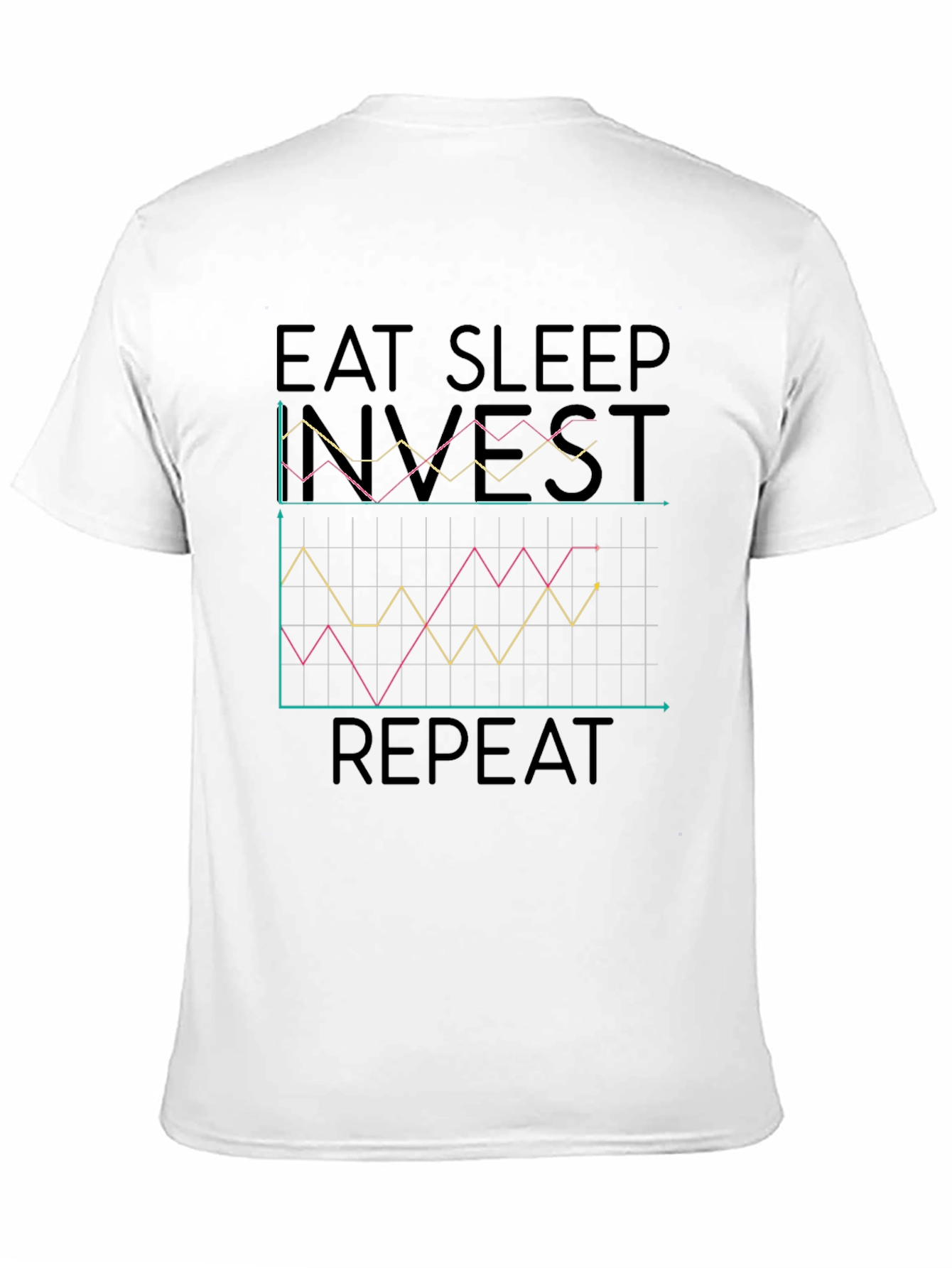 Eat Sleep Invest Repeat Black Graphic Tee