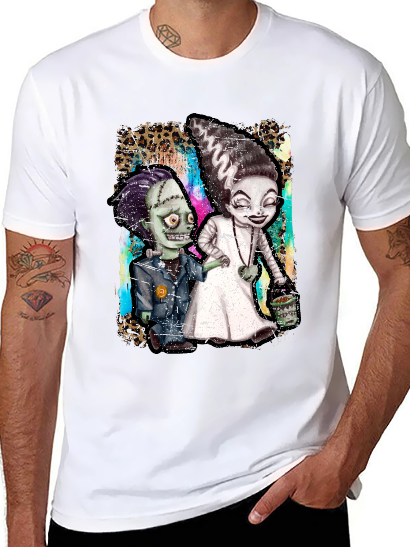 Monster Couple Graphic Tee - Halloween Style