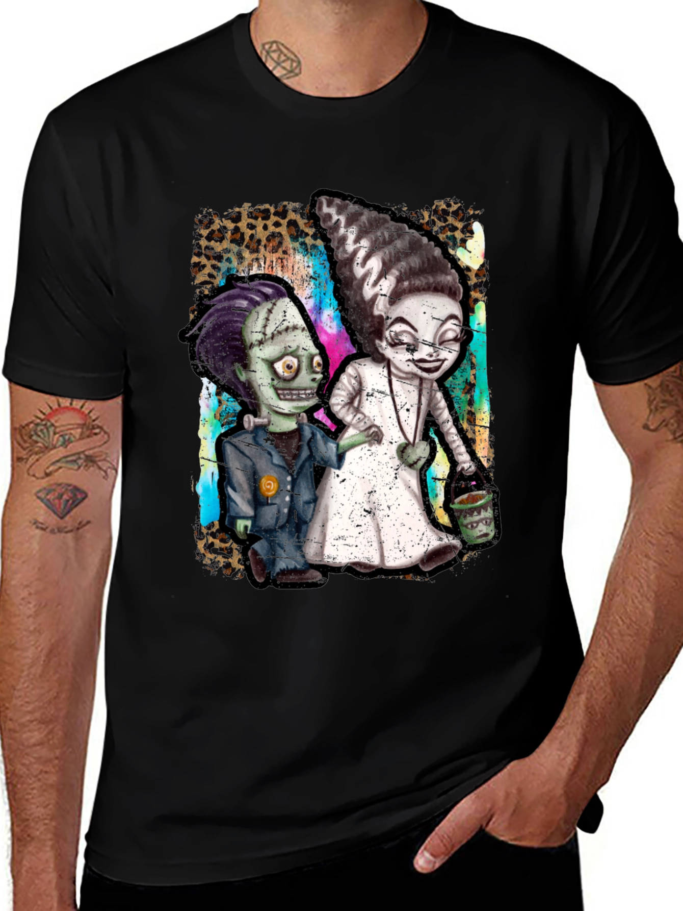 Monster Couple Graphic Tee - Halloween Style