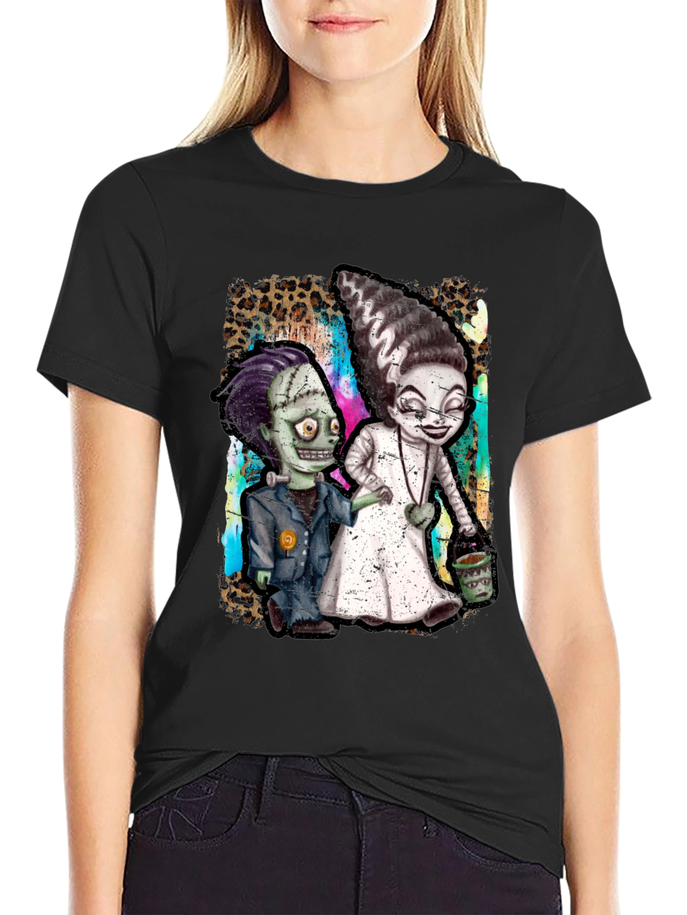 Monster Couple Graphic Tee - Halloween Style
