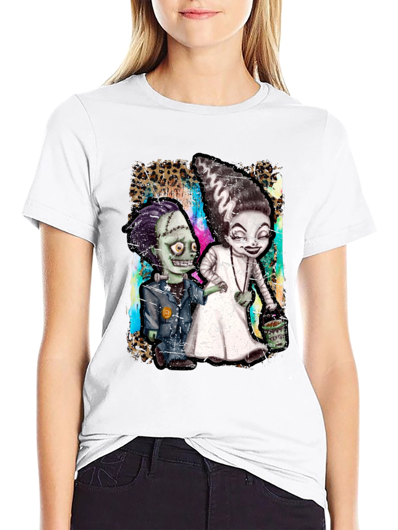 Monster Couple Graphic Tee - Halloween Style