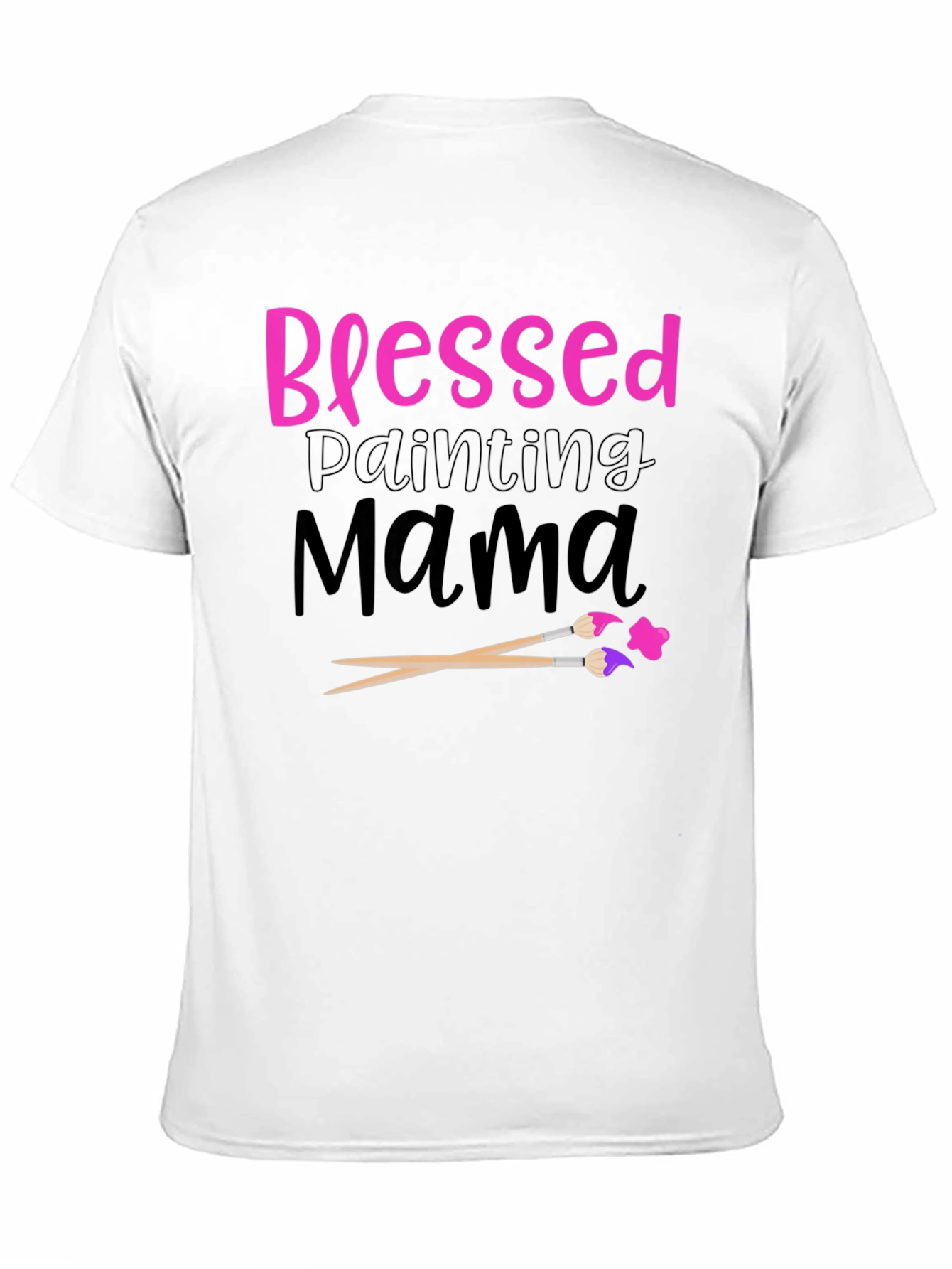 Blessed Painting Mama Black Graphic T-Shirt