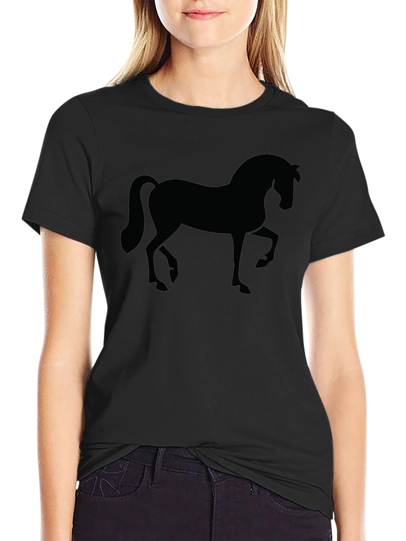 Black Horse Silhouette T-Shirt