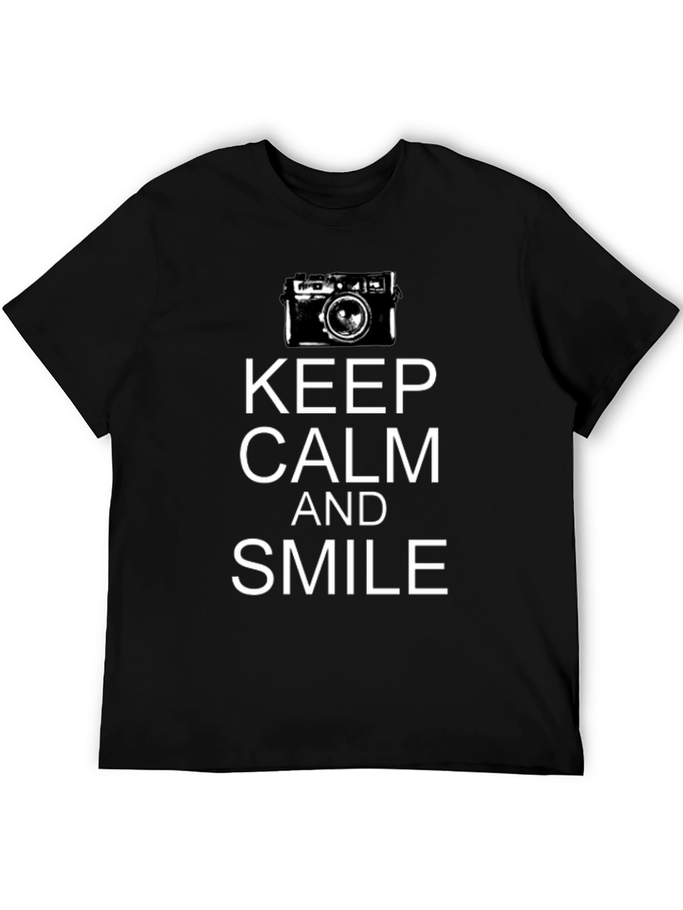 Keep Calm & Smile Camera T-Shirt