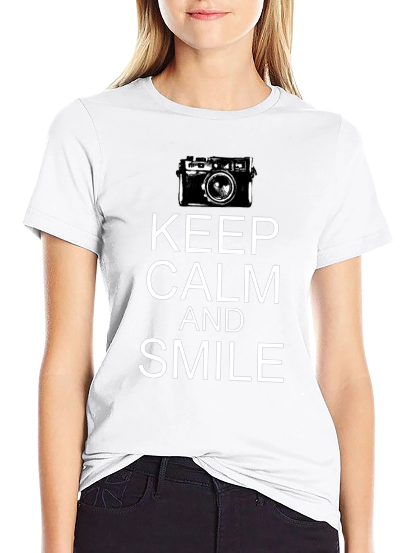 Keep Calm & Smile Camera T-Shirt