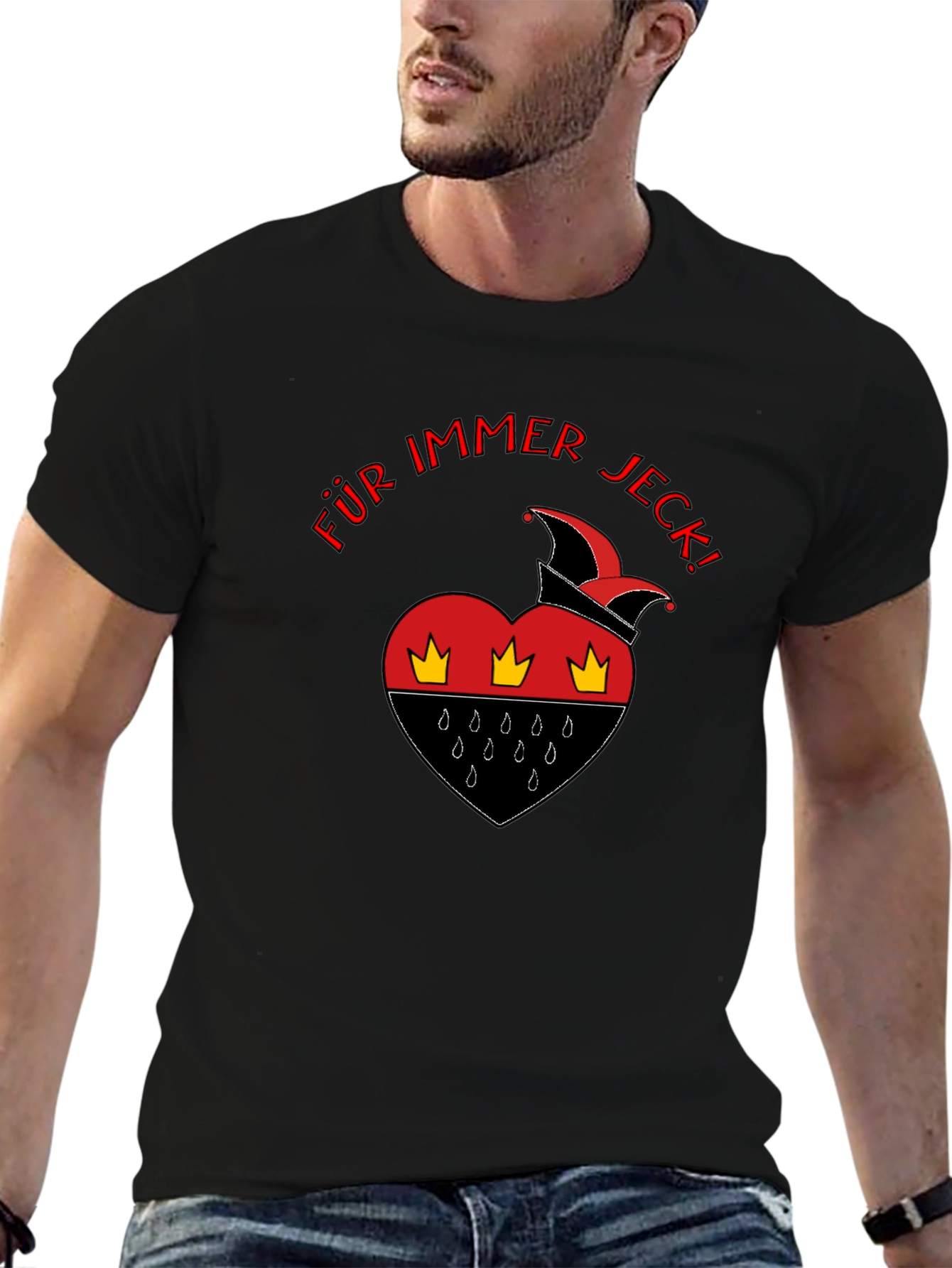 Für Immer Jeck Black T-Shirt