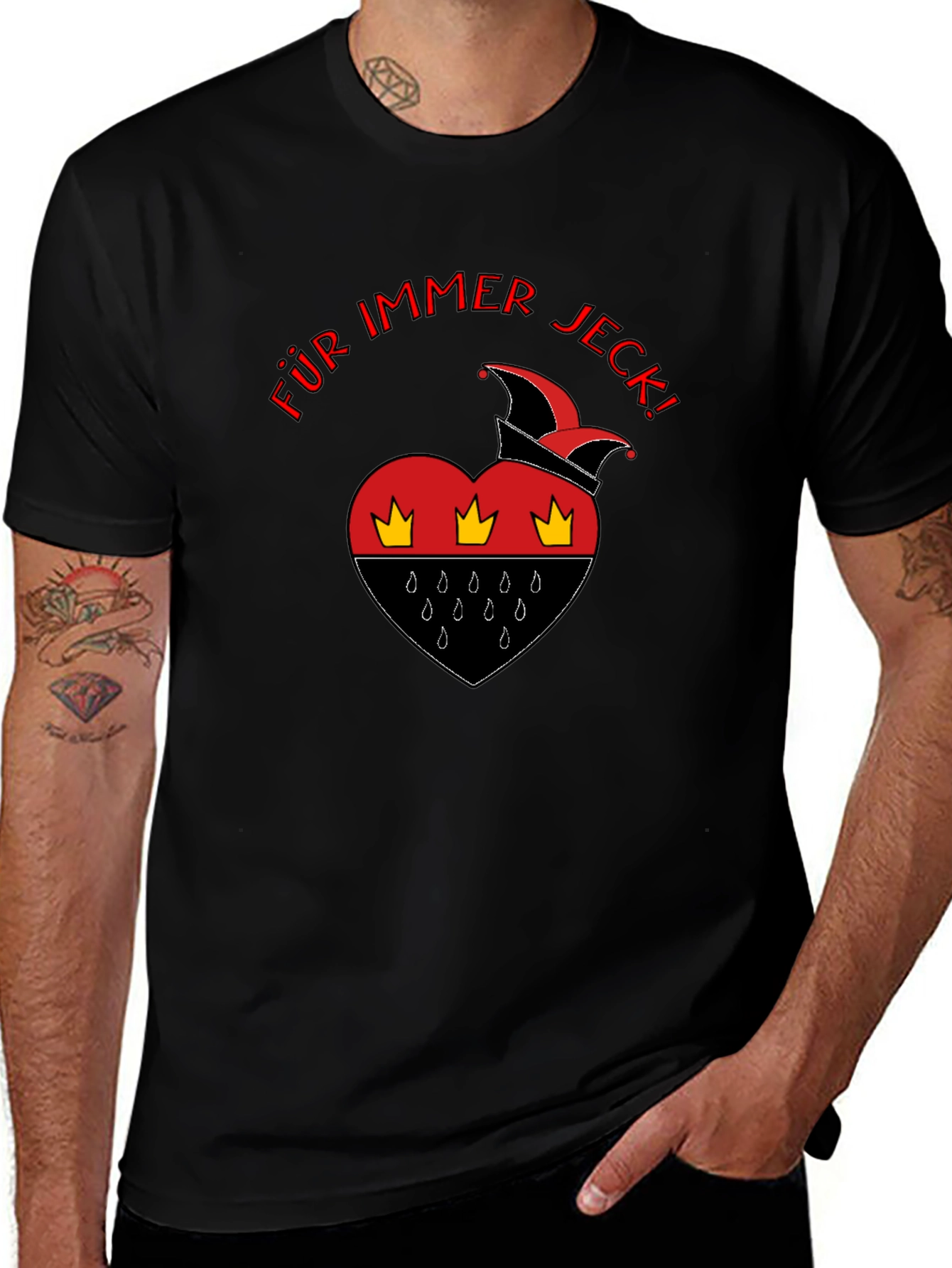 Für Immer Jeck Black T-Shirt