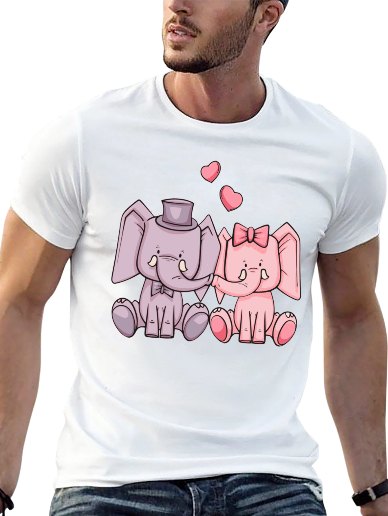 Elephant Love T-Shirt - Cute Cartoon Design