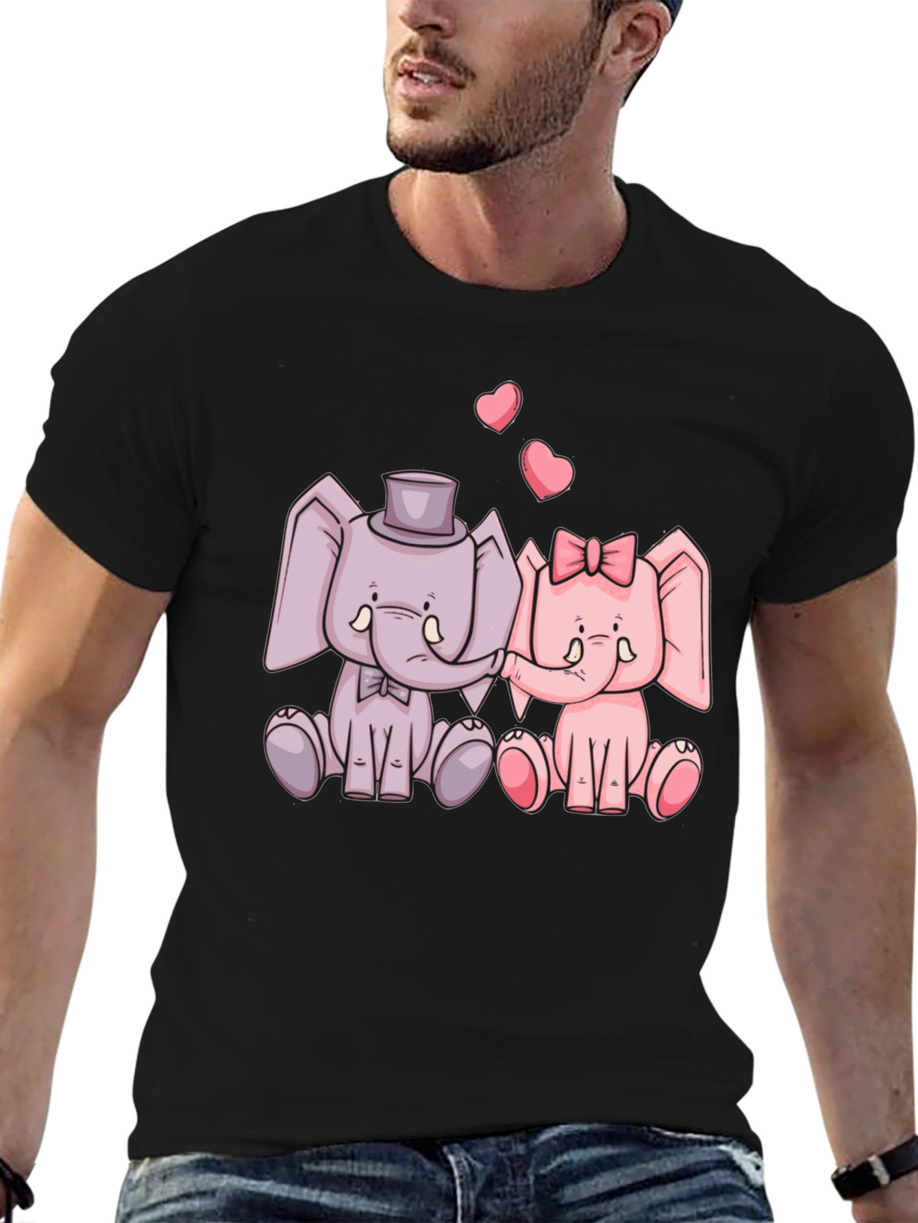 Elephant Love T-Shirt - Cute Cartoon Design