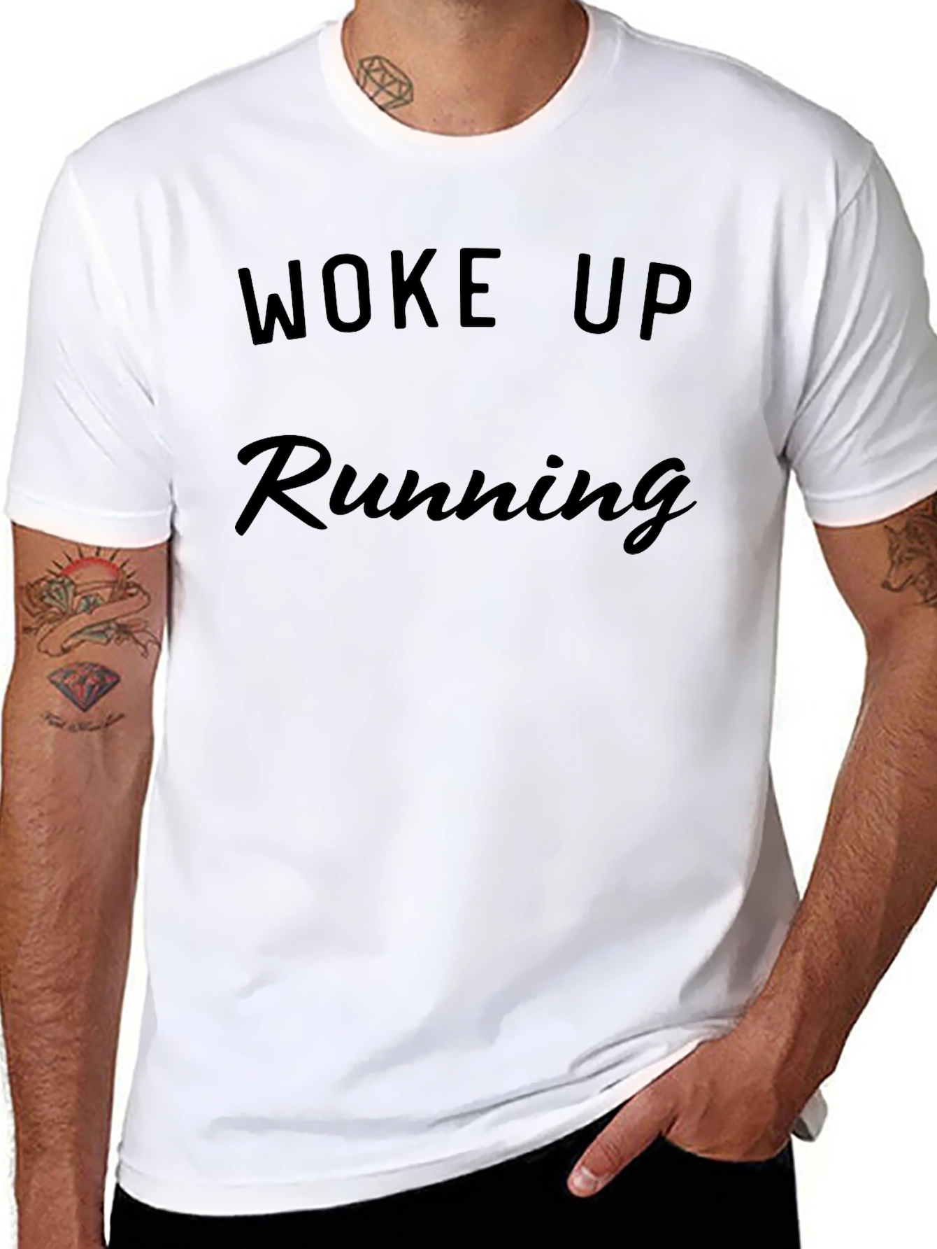 Woke Up Running Black T-Shirt