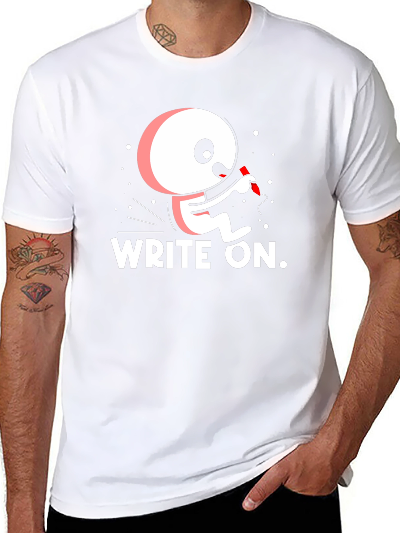 Write On! Cartoon T-Shirt - Unique Design