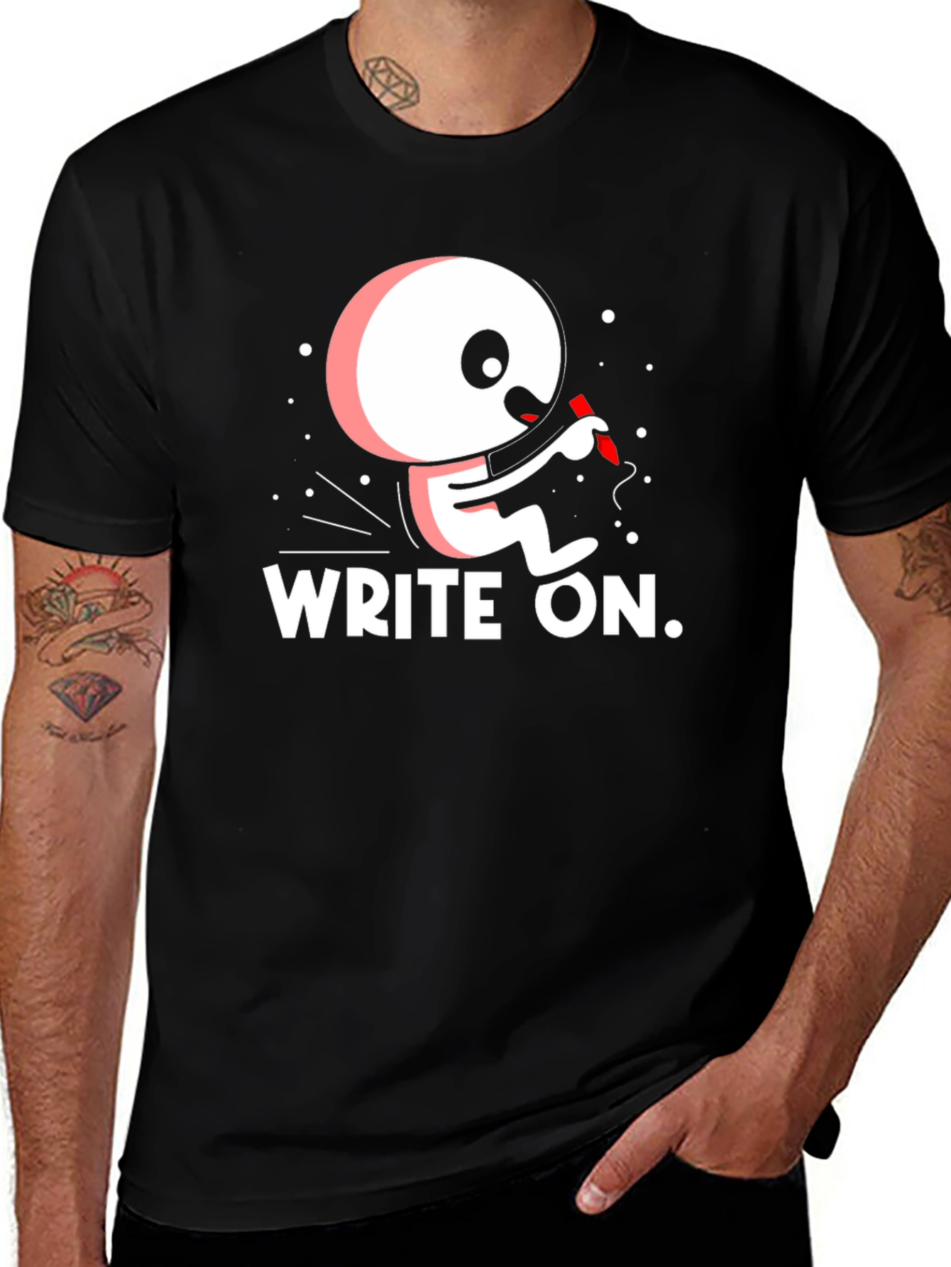 Write On! Cartoon T-Shirt - Unique Design