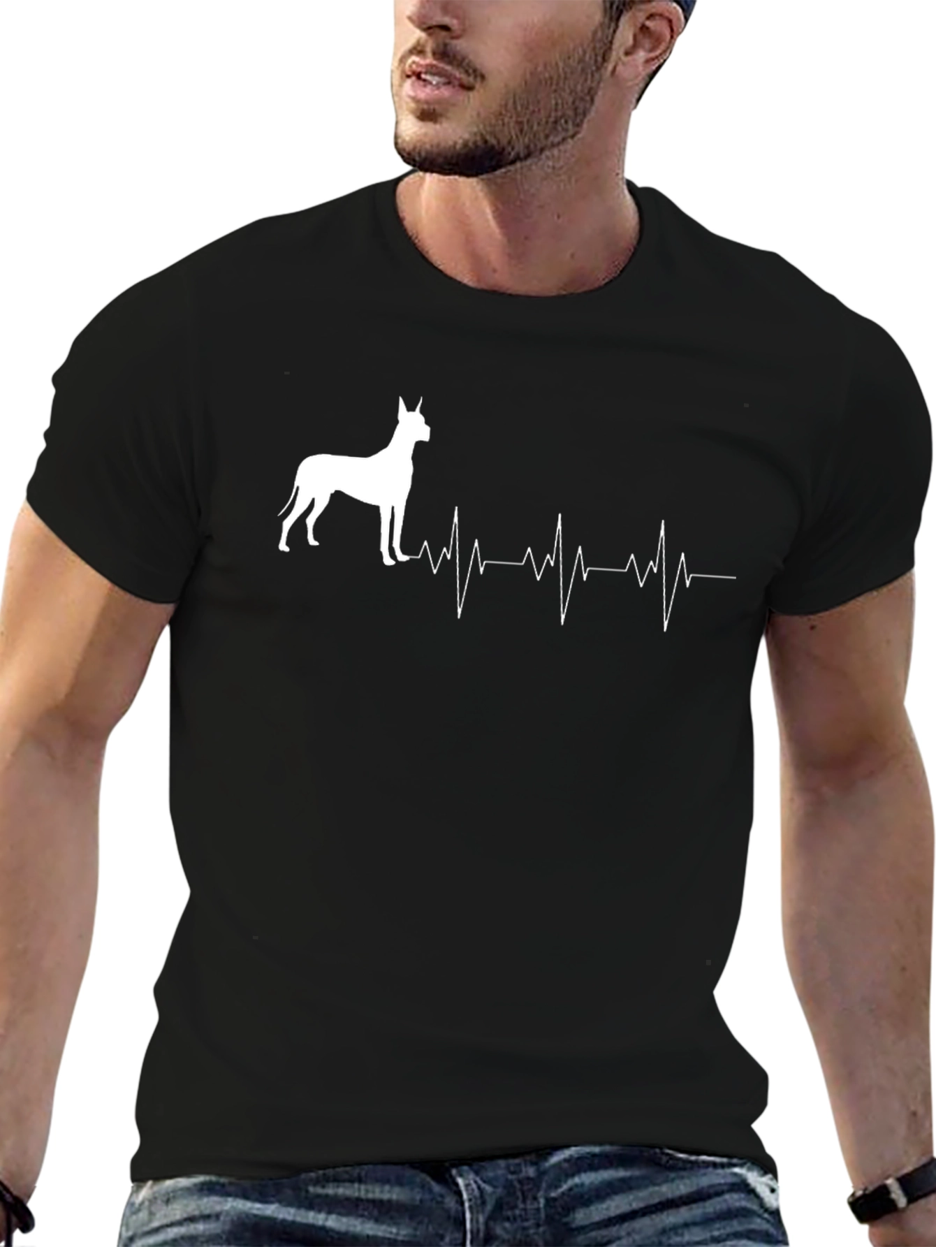Great Dane Heartbeat T-Shirt - Dog Lover Tee