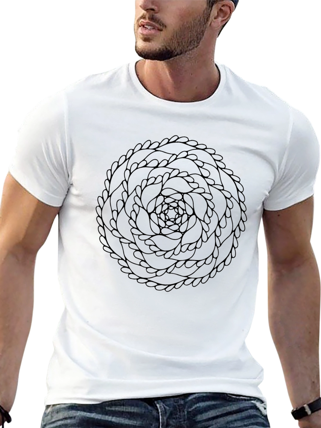Black Mandala Graphic Tee - Modern Style