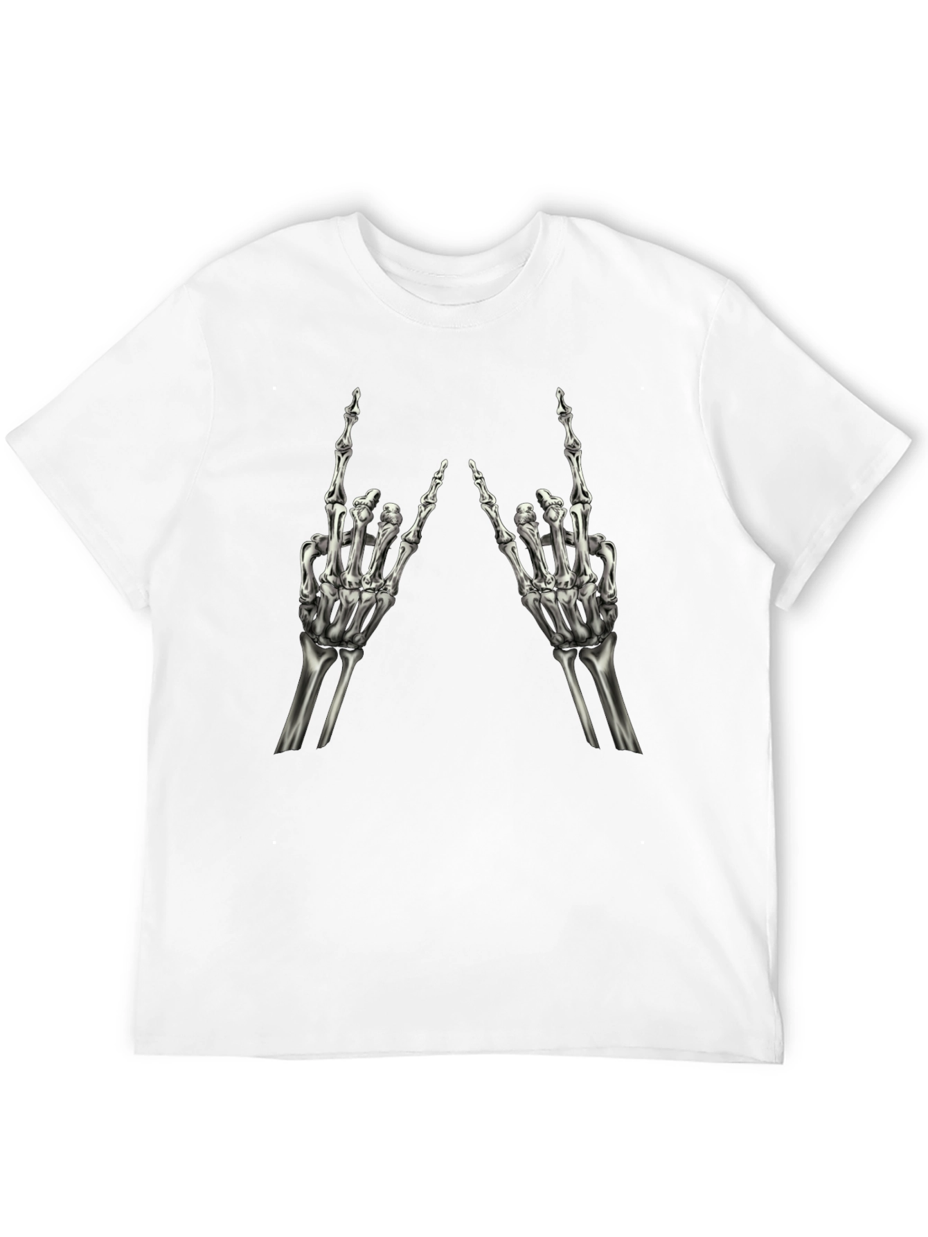 Rock On Skeleton Hand Black T-Shirt