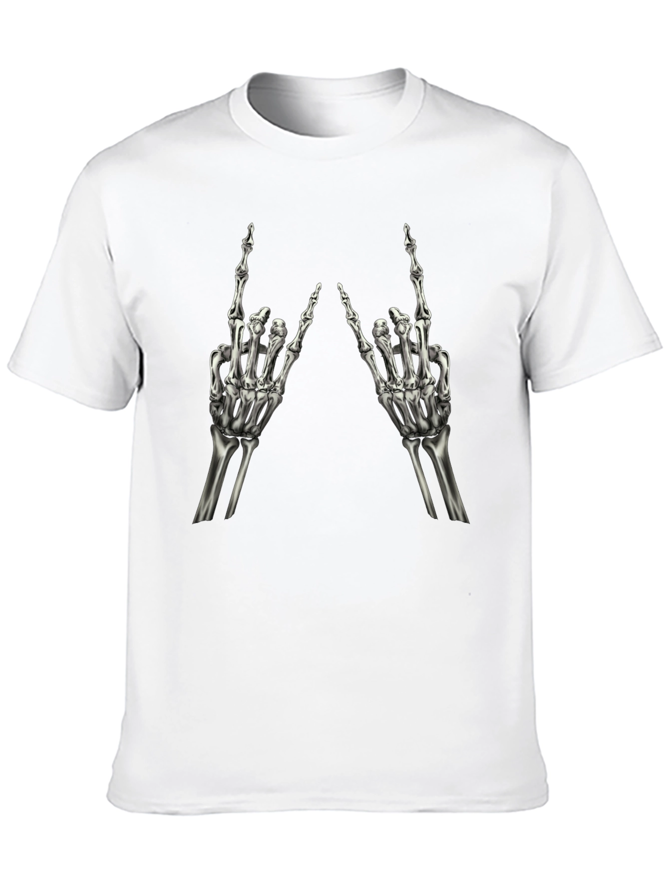 Rock On Skeleton Hand Black T-Shirt