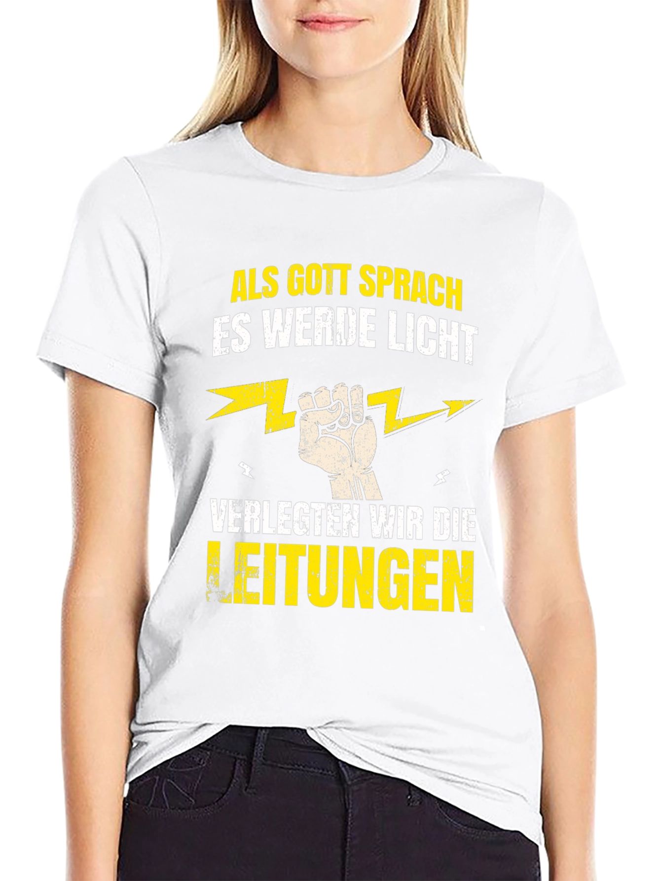 Funny Electrician T-Shirt - Als Gott Sprach