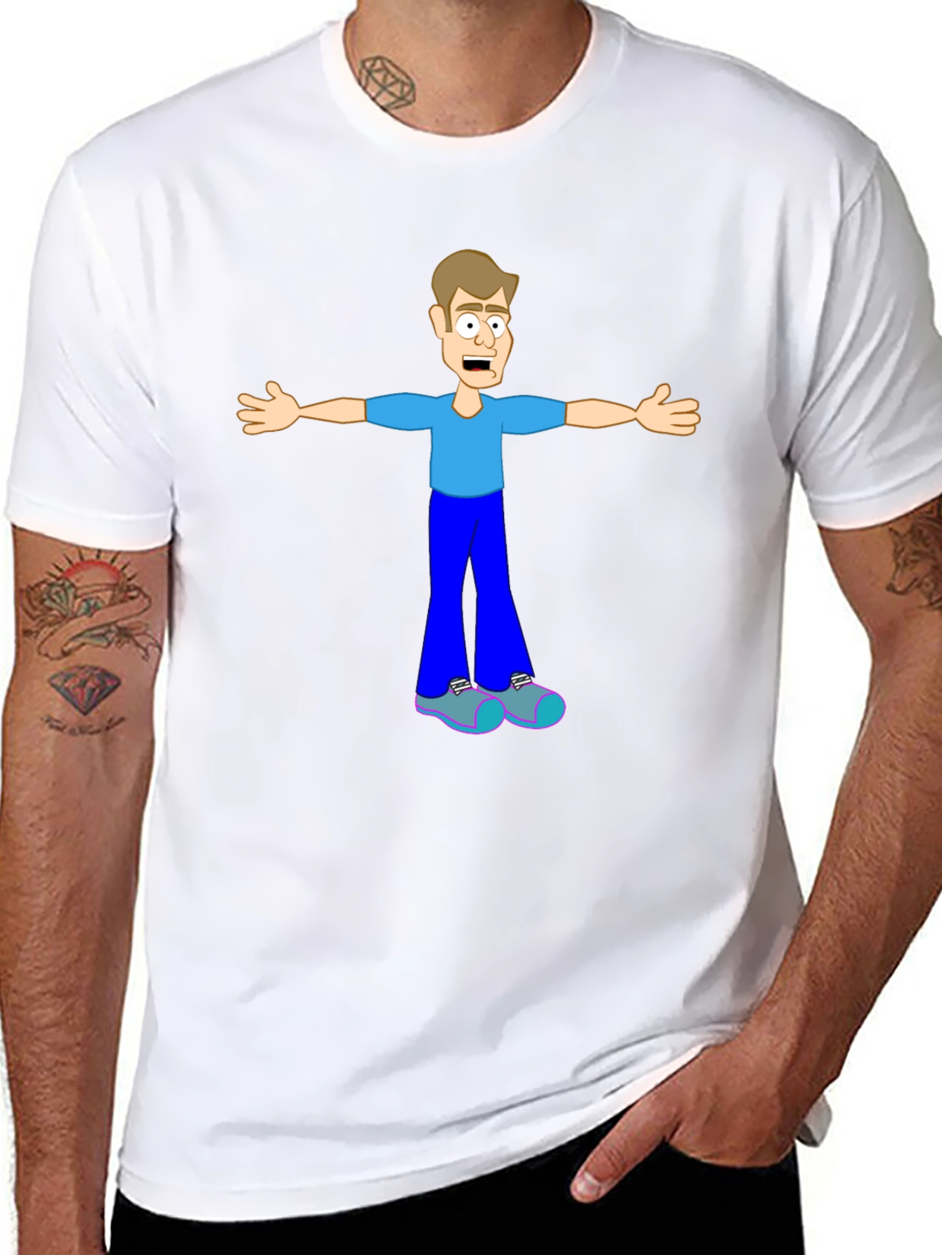 Cartoon Graphic Tee - Mens Black T-Shirt