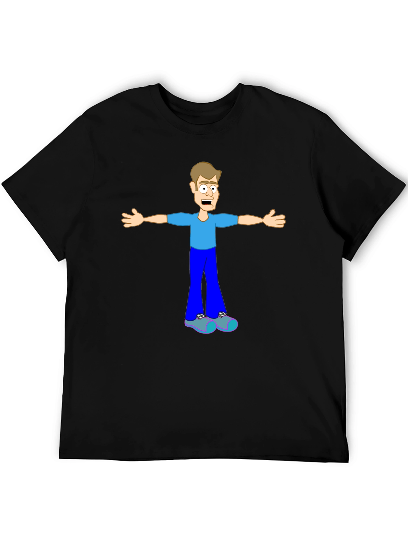 Cartoon Graphic Tee - Mens Black T-Shirt
