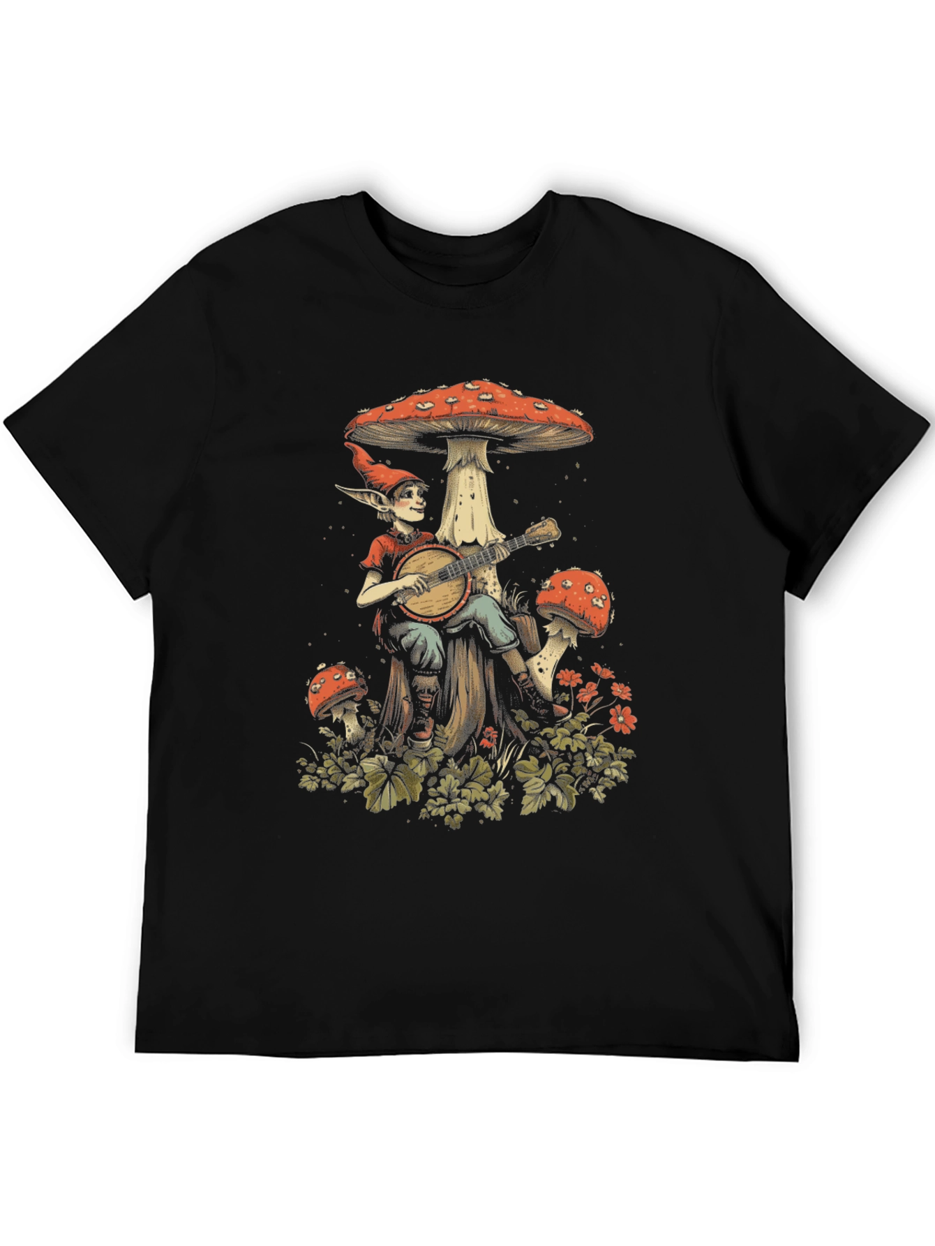 Mushroom Elf Graphic Tee - Whimsical Style
