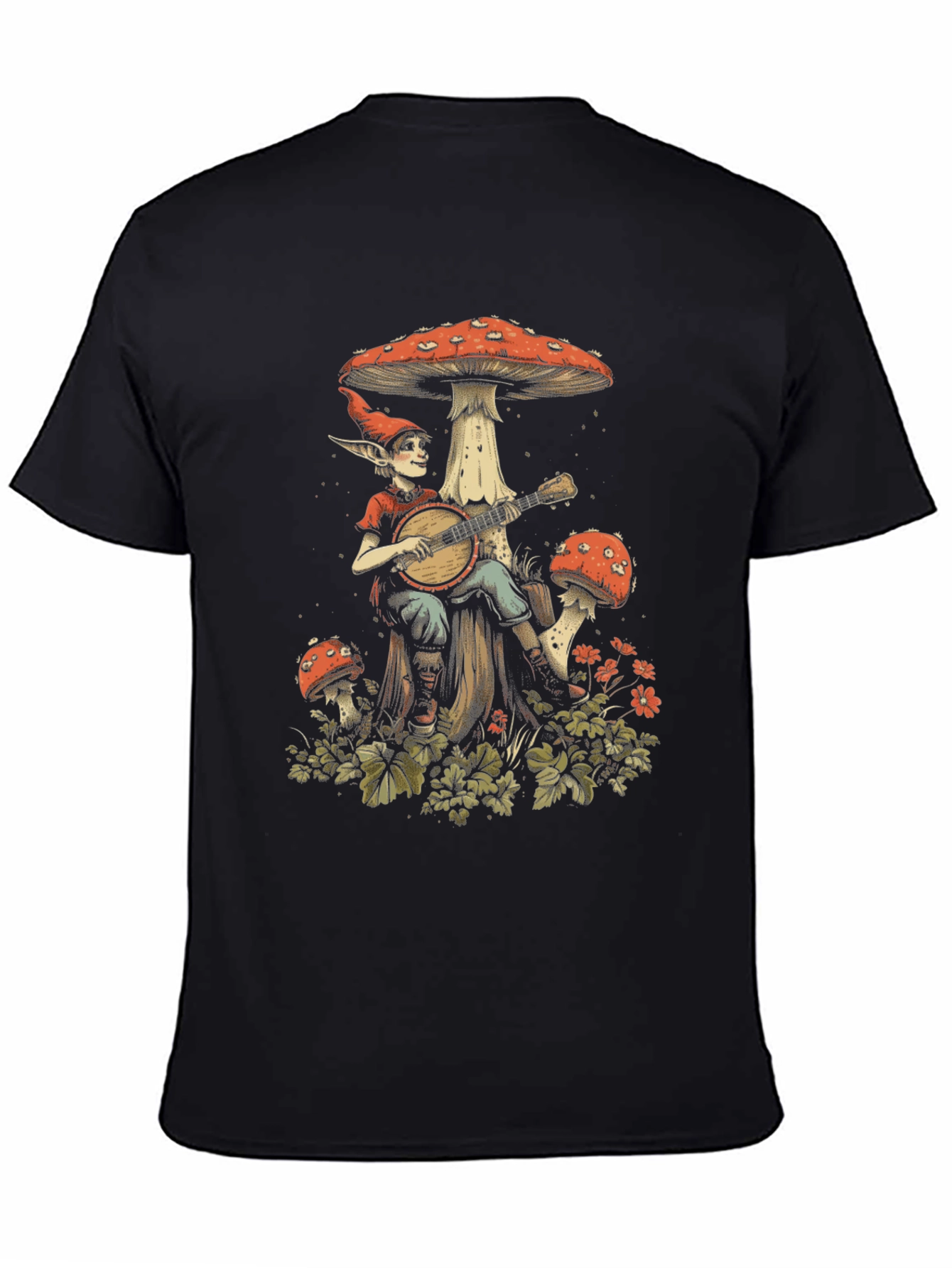 Mushroom Elf Graphic Tee - Whimsical Style