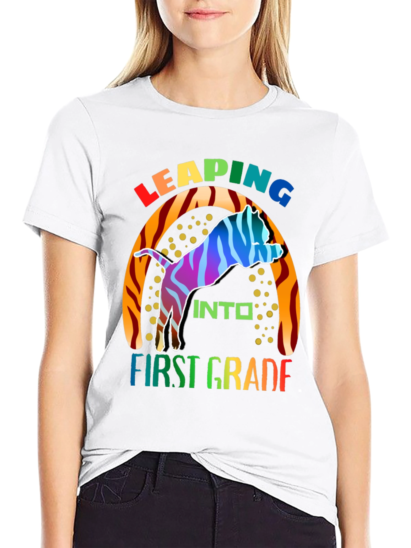 Leaping into First Grade Kids T-Shirt