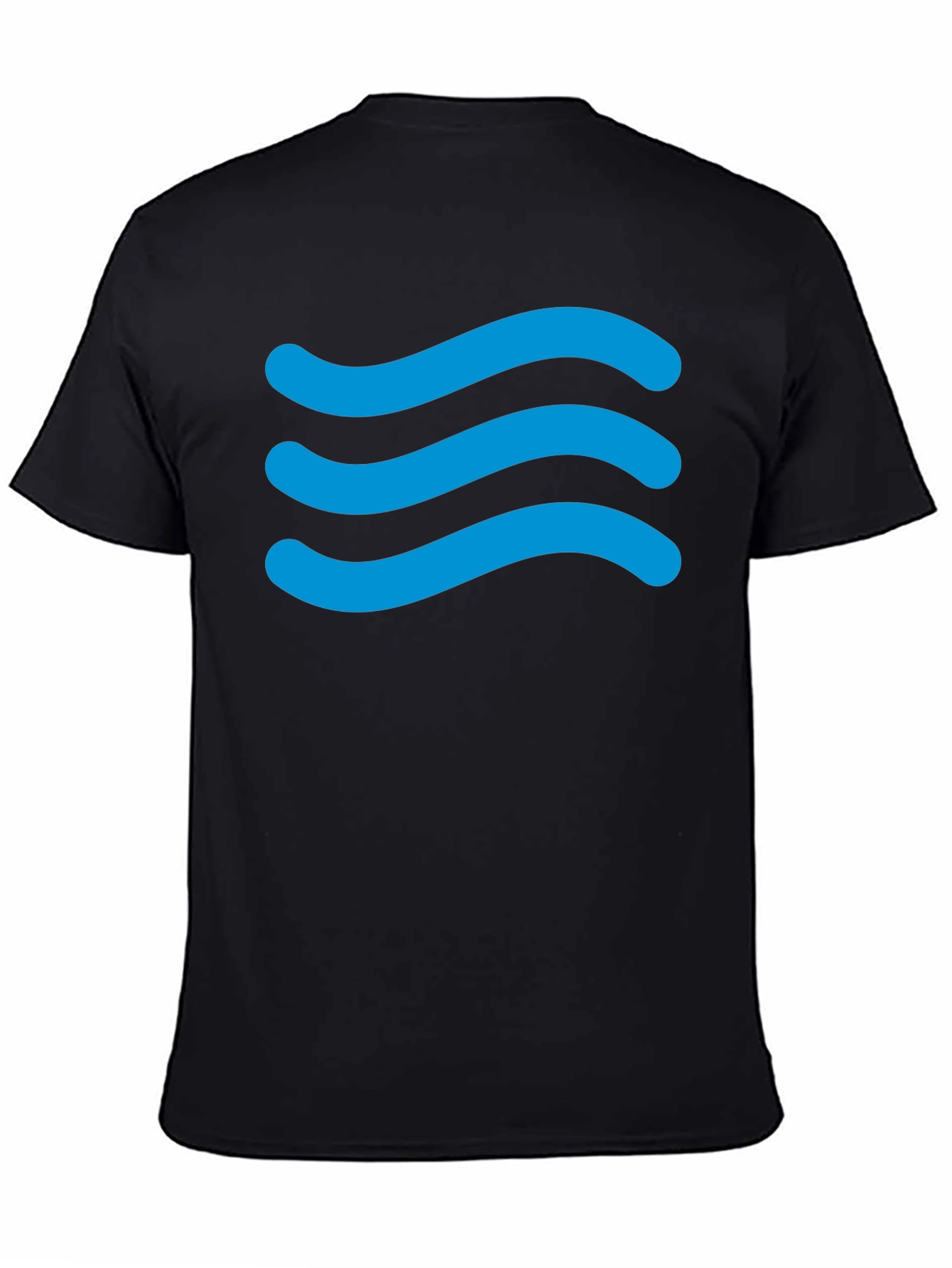 Mens Black Wave Graphic T-Shirt