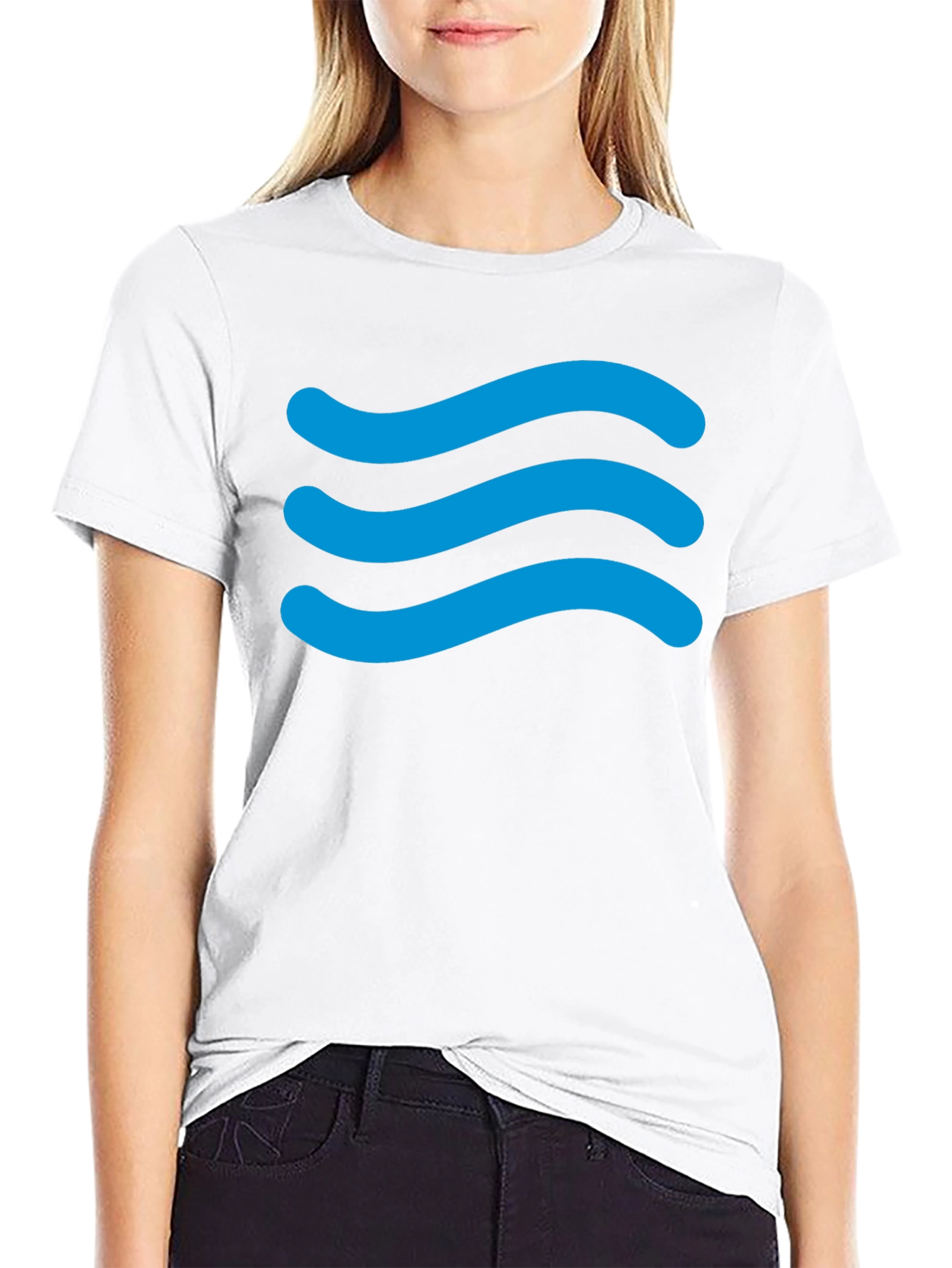 Mens Black Wave Graphic T-Shirt