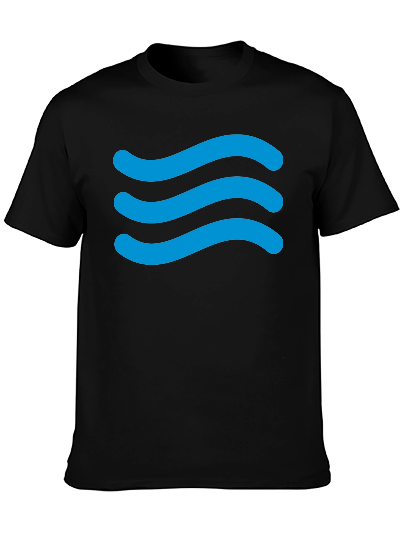 Mens Black Wave Graphic T-Shirt