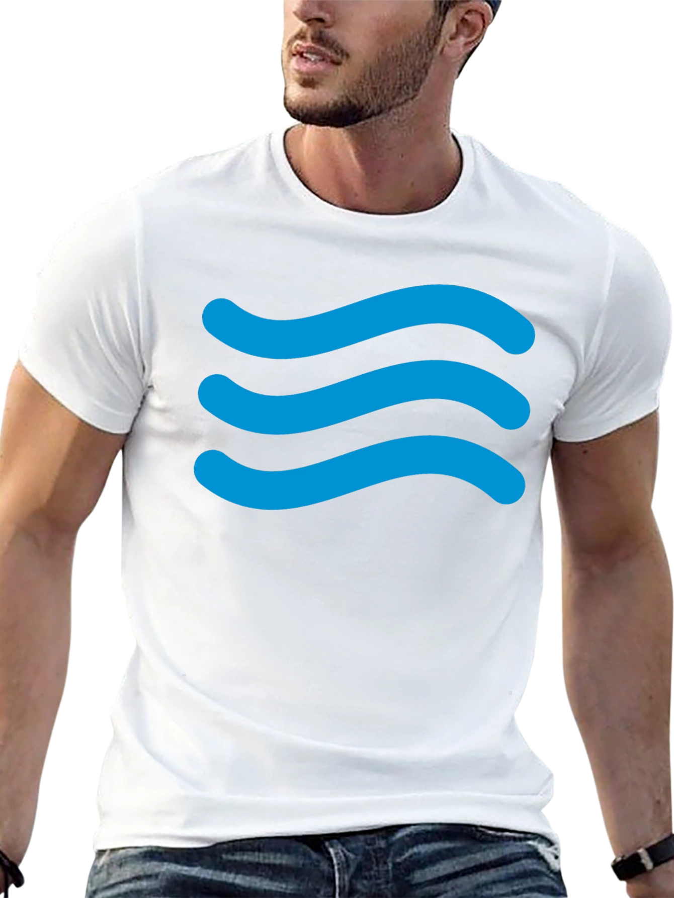 Mens Black Wave Graphic T-Shirt